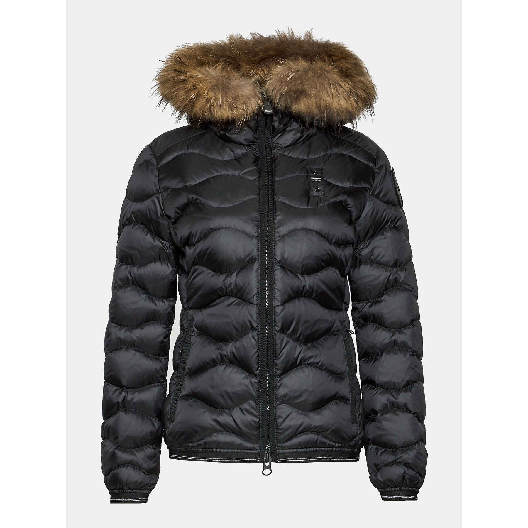 Blauer Пухено яке 23WBLDC03093 Черен Regular Fit - Pepit.bg