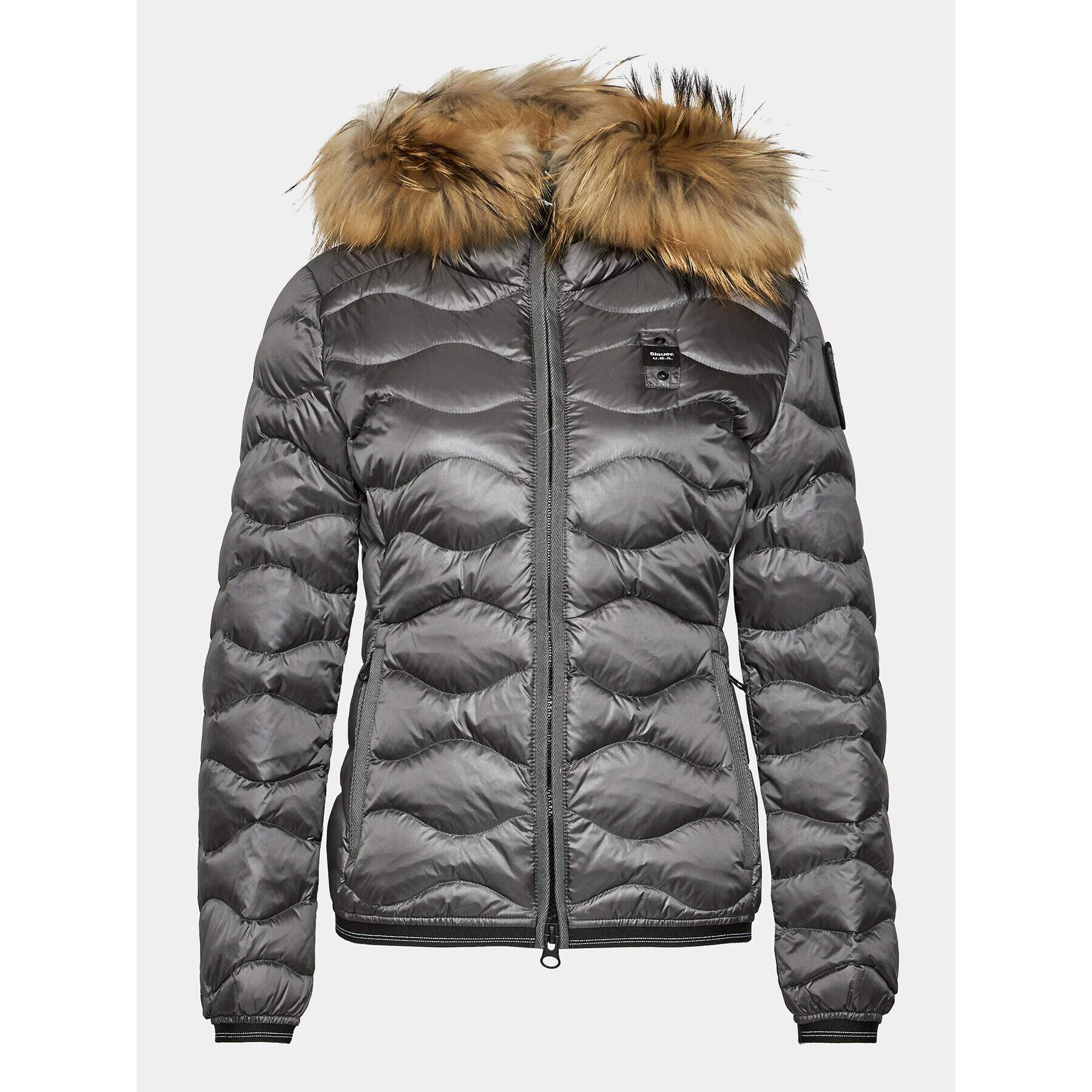 Blauer Пухено яке 23WBLDC03093 Сив Regular Fit - Pepit.bg