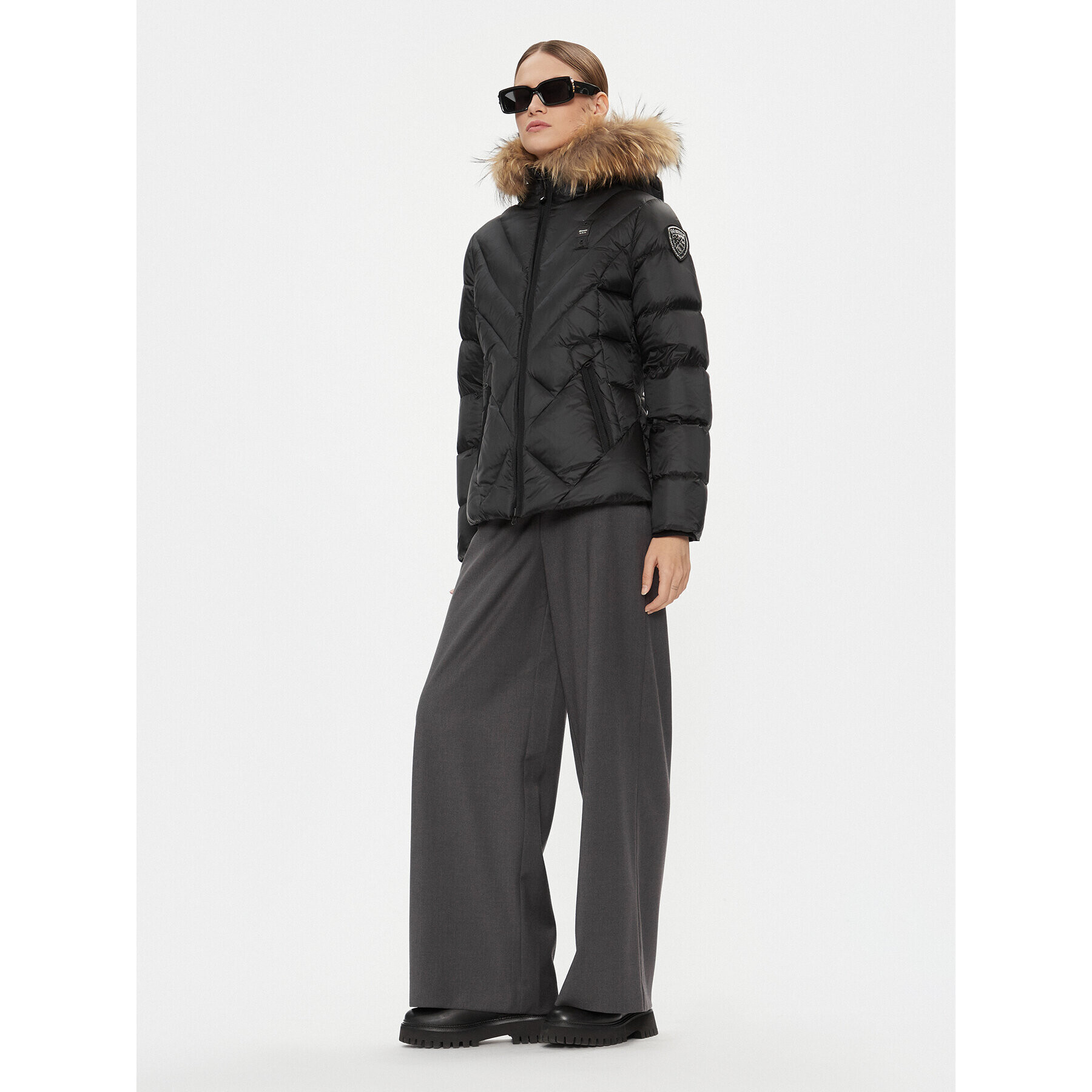 Blauer Пухено яке 23WBLDC03141 Черен Regular Fit - Pepit.bg