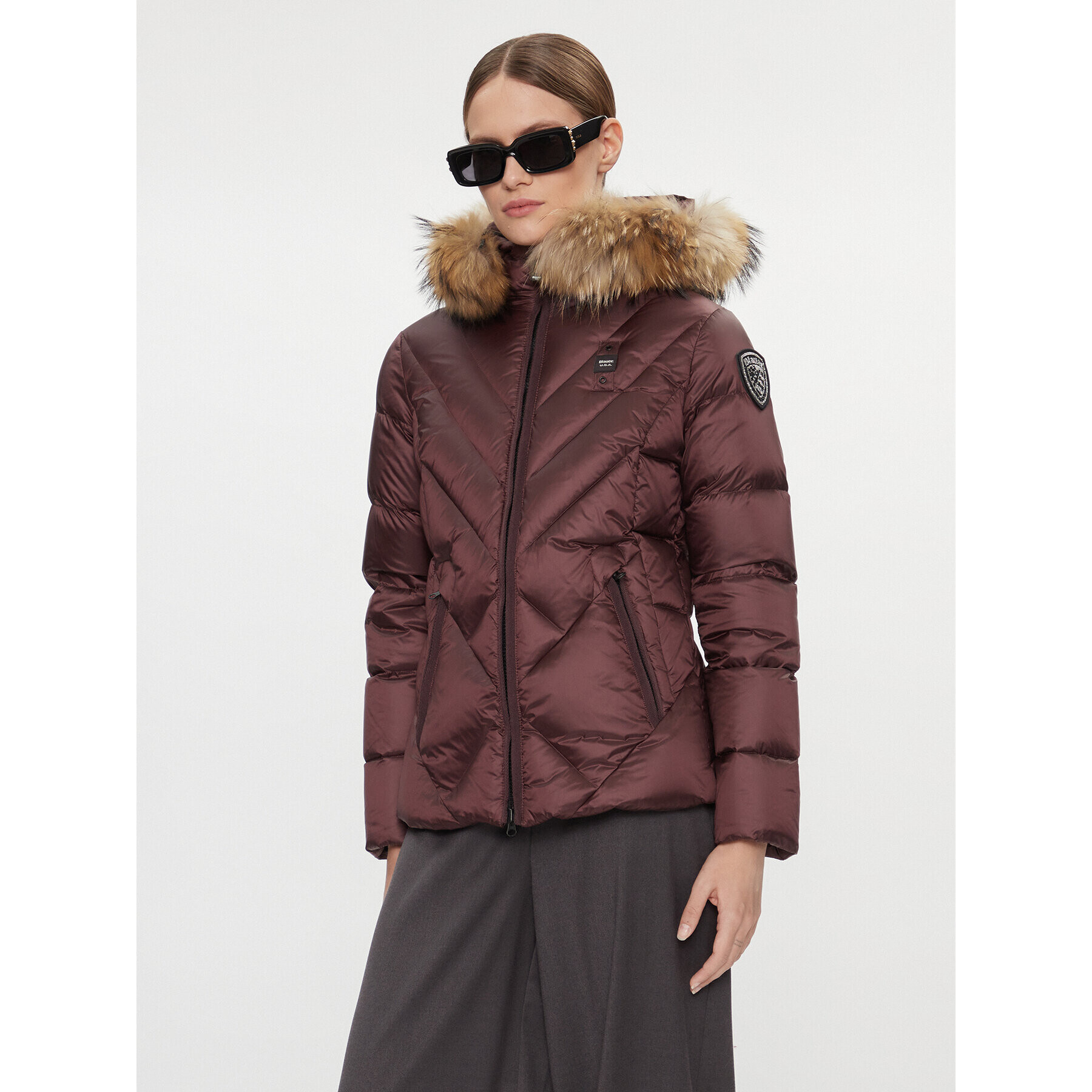 Blauer Пухено яке 23WBLDC03141 Кафяв Regular Fit - Pepit.bg