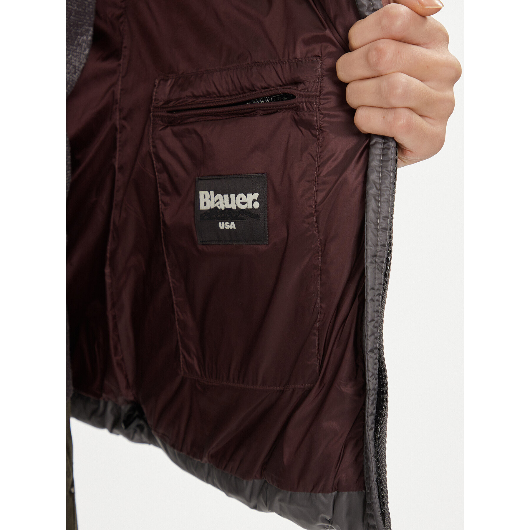 Blauer Пухено яке 23WBLDC03141 Сив Regular Fit - Pepit.bg