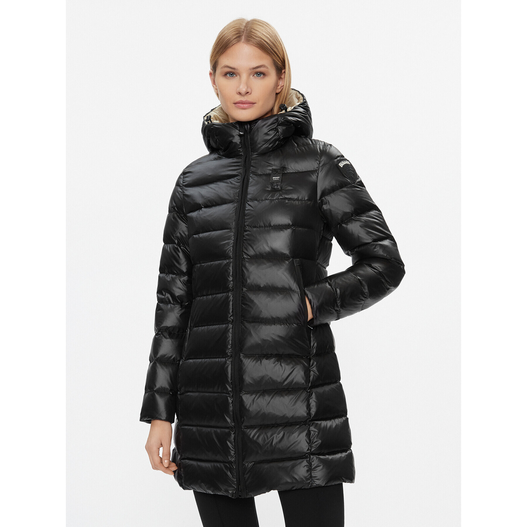 Blauer Пухено яке 23WBLDK03091 Черен Regular Fit - Pepit.bg