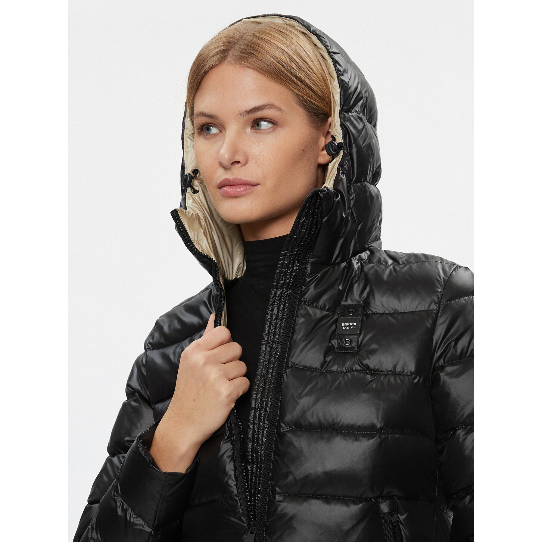 Blauer Пухено яке 23WBLDK03091 Черен Regular Fit - Pepit.bg