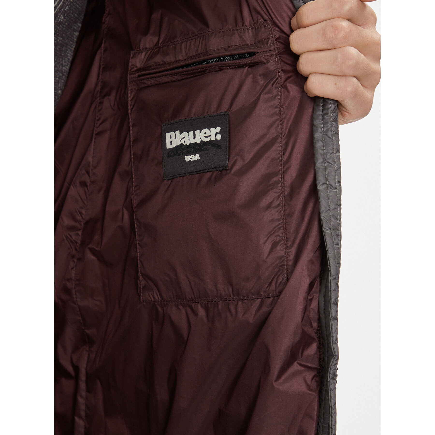 Blauer Пухено яке 23WBLDK03140 Сив Regular Fit - Pepit.bg