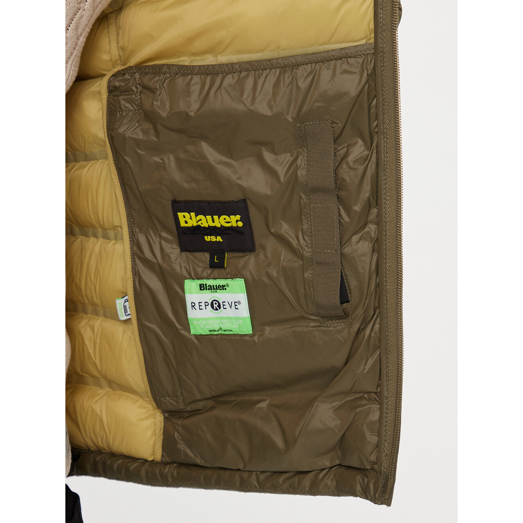 Blauer Пухено яке 23WBLUC02079 Зелен Regular Fit - Pepit.bg