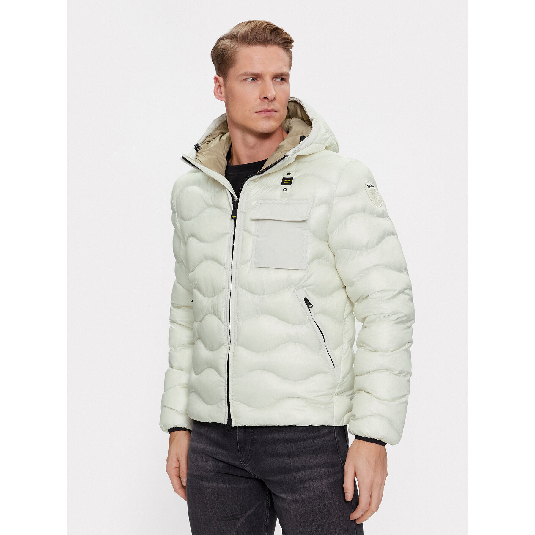 Blauer Пухено яке 23WBLUC02084 Бял Regular Fit - Pepit.bg