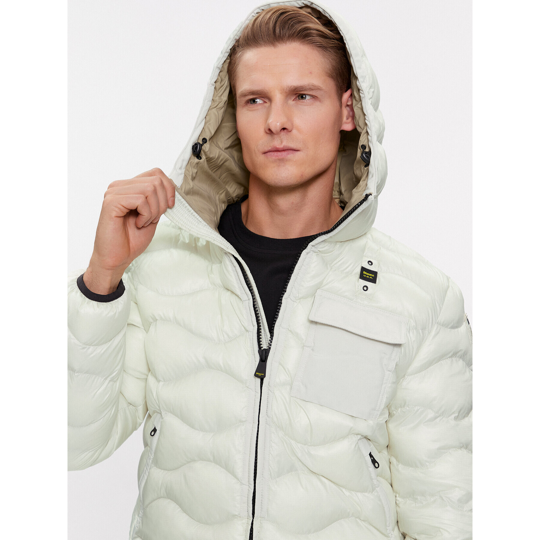 Blauer Пухено яке 23WBLUC02084 Бял Regular Fit - Pepit.bg