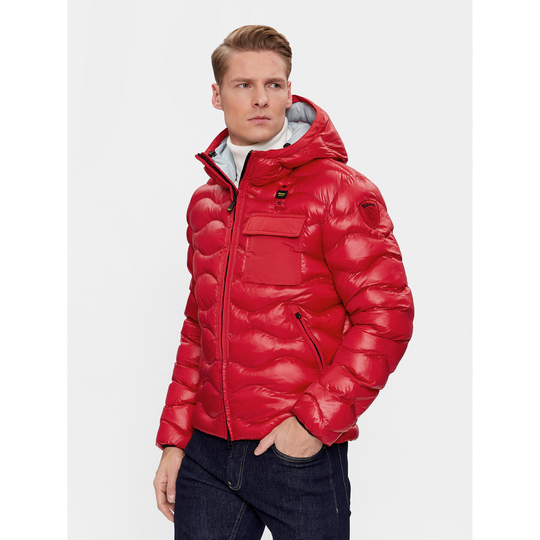 Blauer Пухено яке 23WBLUC02084 Червен Regular Fit - Pepit.bg