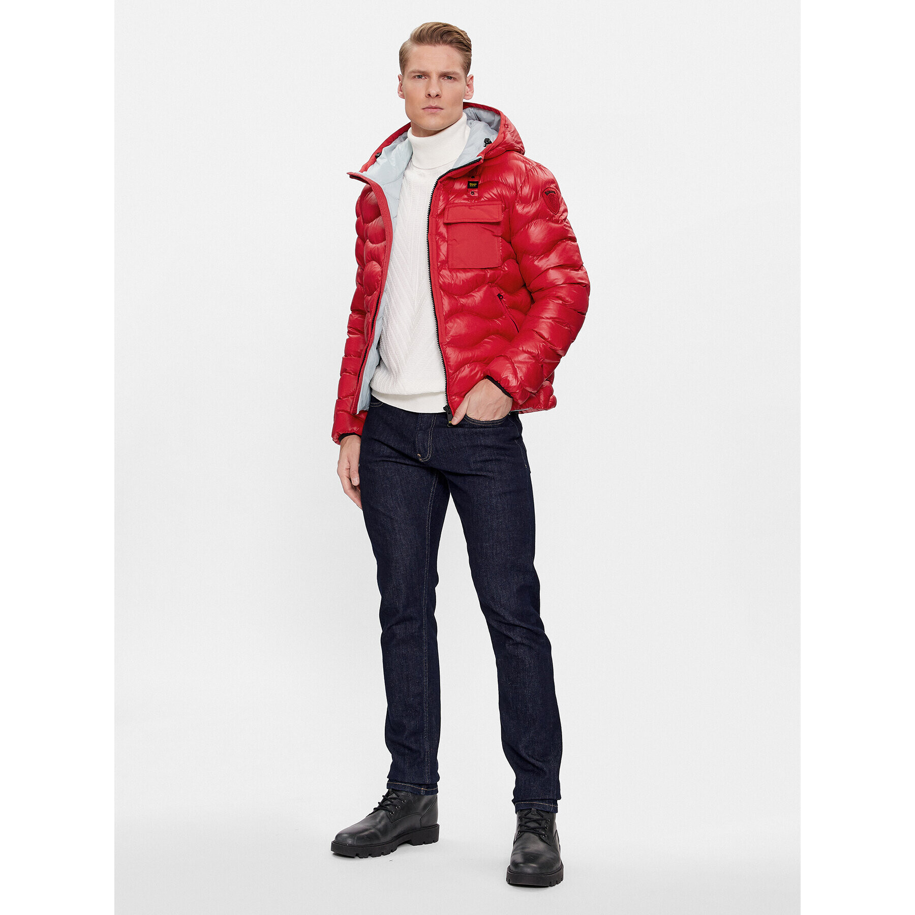 Blauer Пухено яке 23WBLUC02084 Червен Regular Fit - Pepit.bg