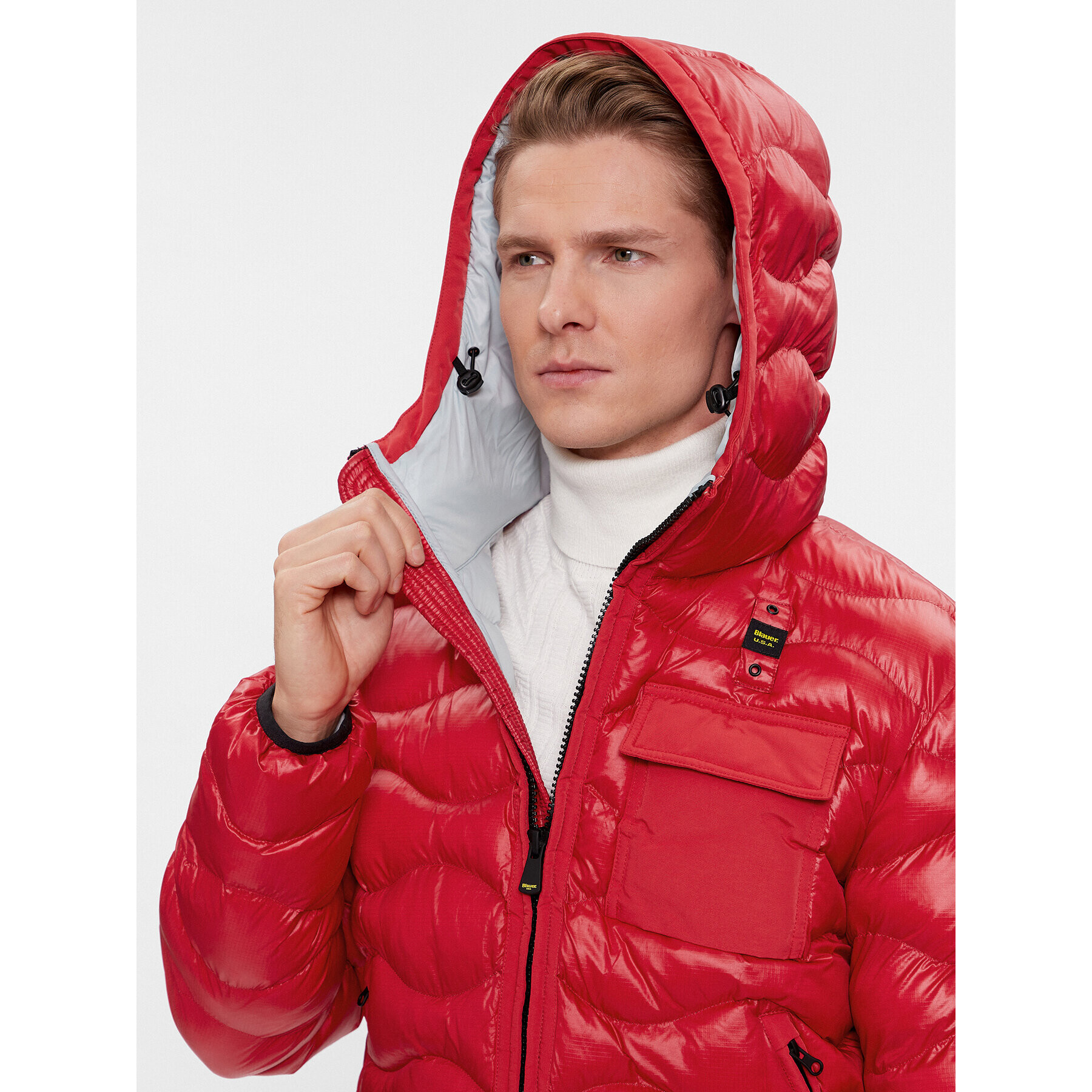 Blauer Пухено яке 23WBLUC02084 Червен Regular Fit - Pepit.bg