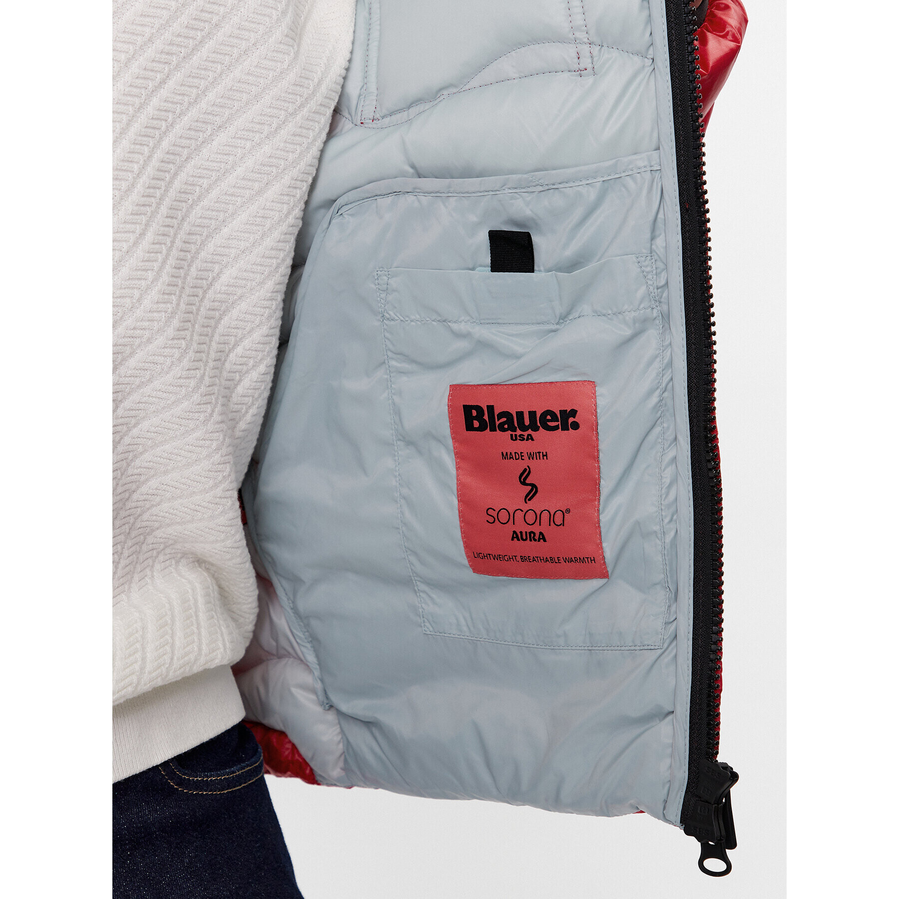Blauer Пухено яке 23WBLUC02084 Червен Regular Fit - Pepit.bg