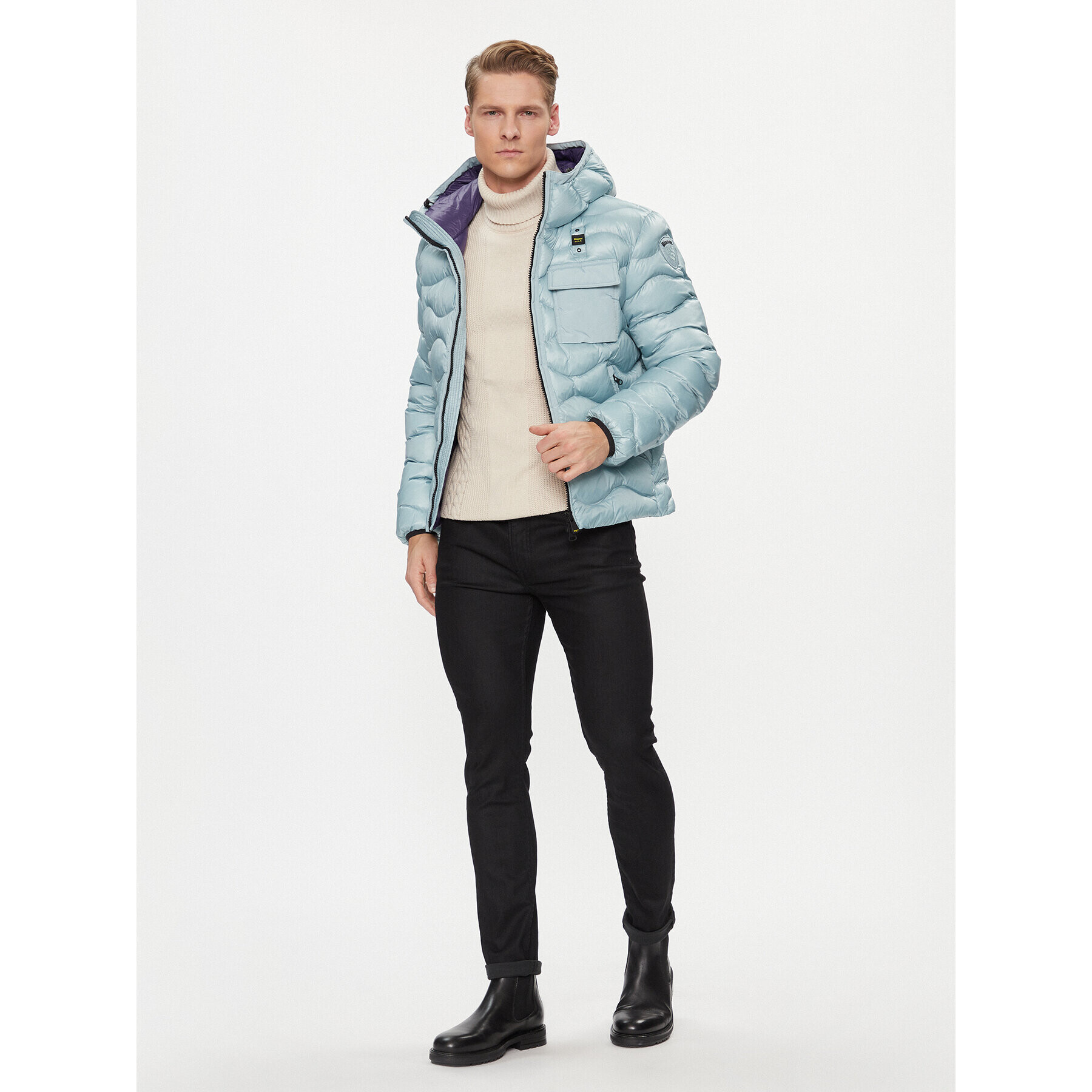 Blauer Пухено яке 23WBLUC02084 Син Regular Fit - Pepit.bg