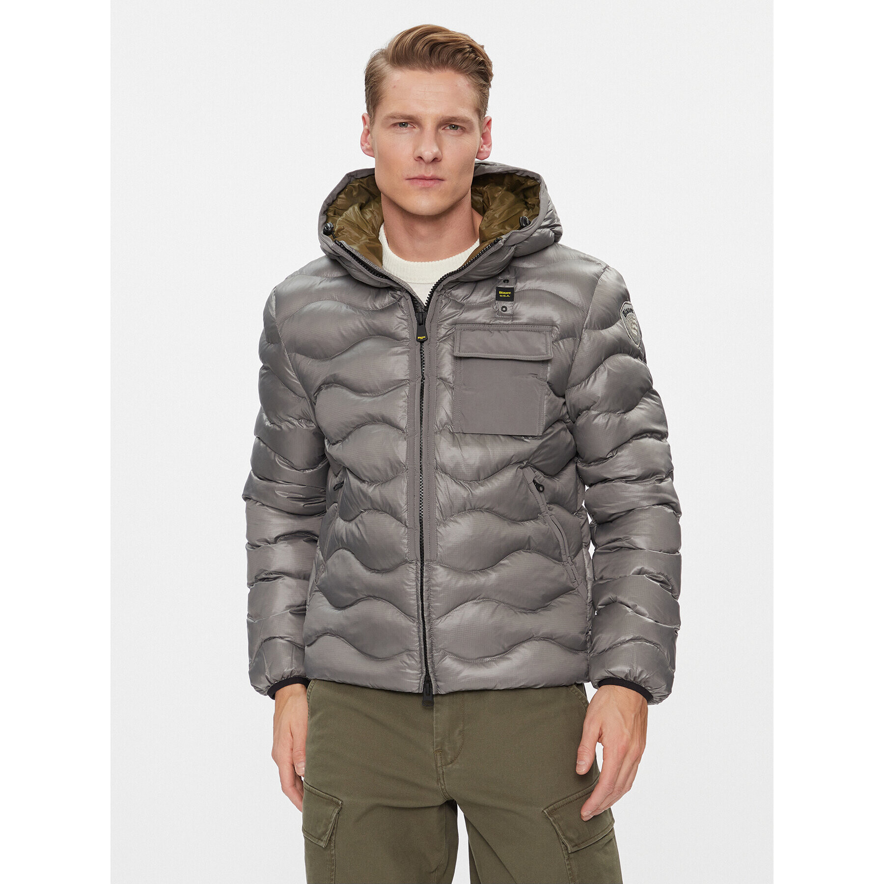 Blauer Пухено яке 23WBLUC02084 Сив Regular Fit - Pepit.bg