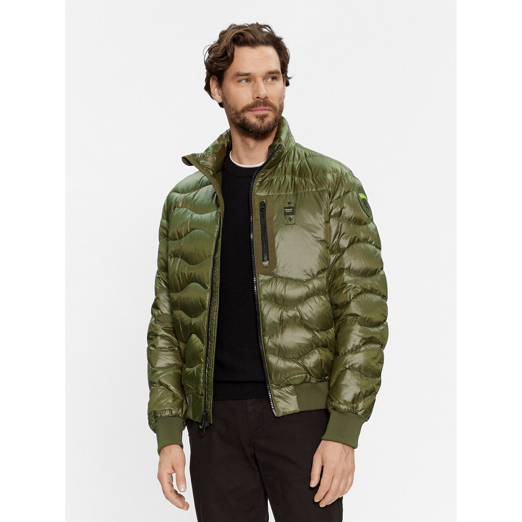 Blauer Пухено яке 23WBLUC03004 Зелен Regular Fit - Pepit.bg