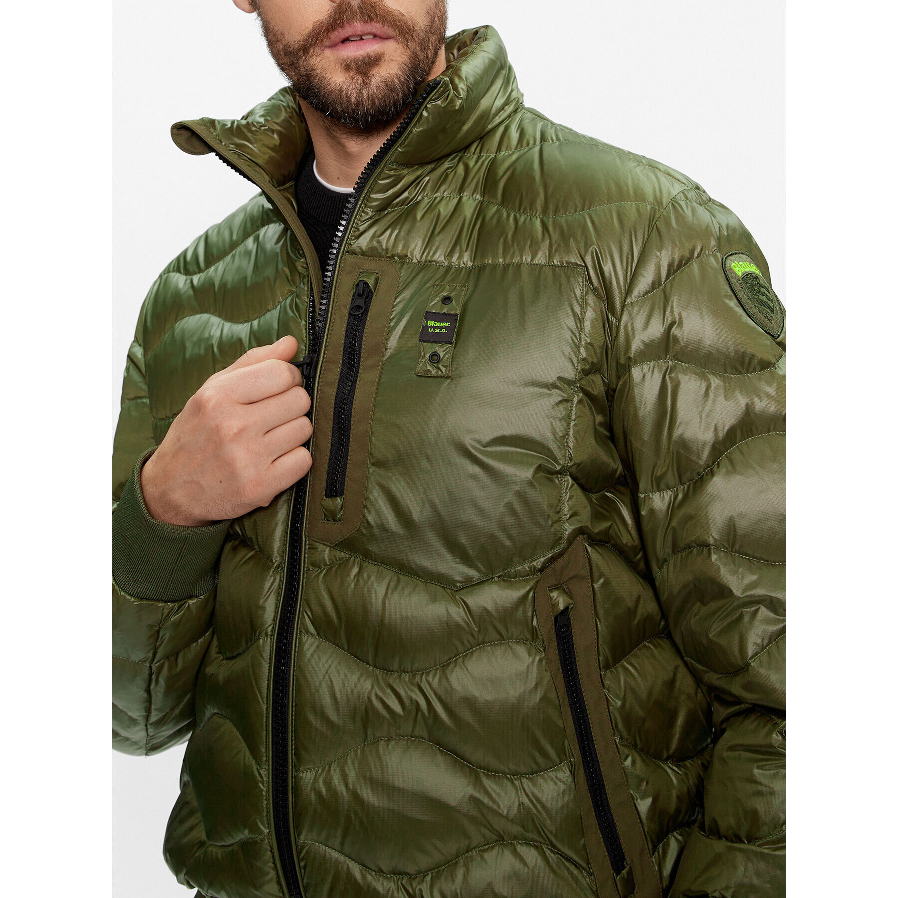 Blauer Пухено яке 23WBLUC03004 Зелен Regular Fit - Pepit.bg