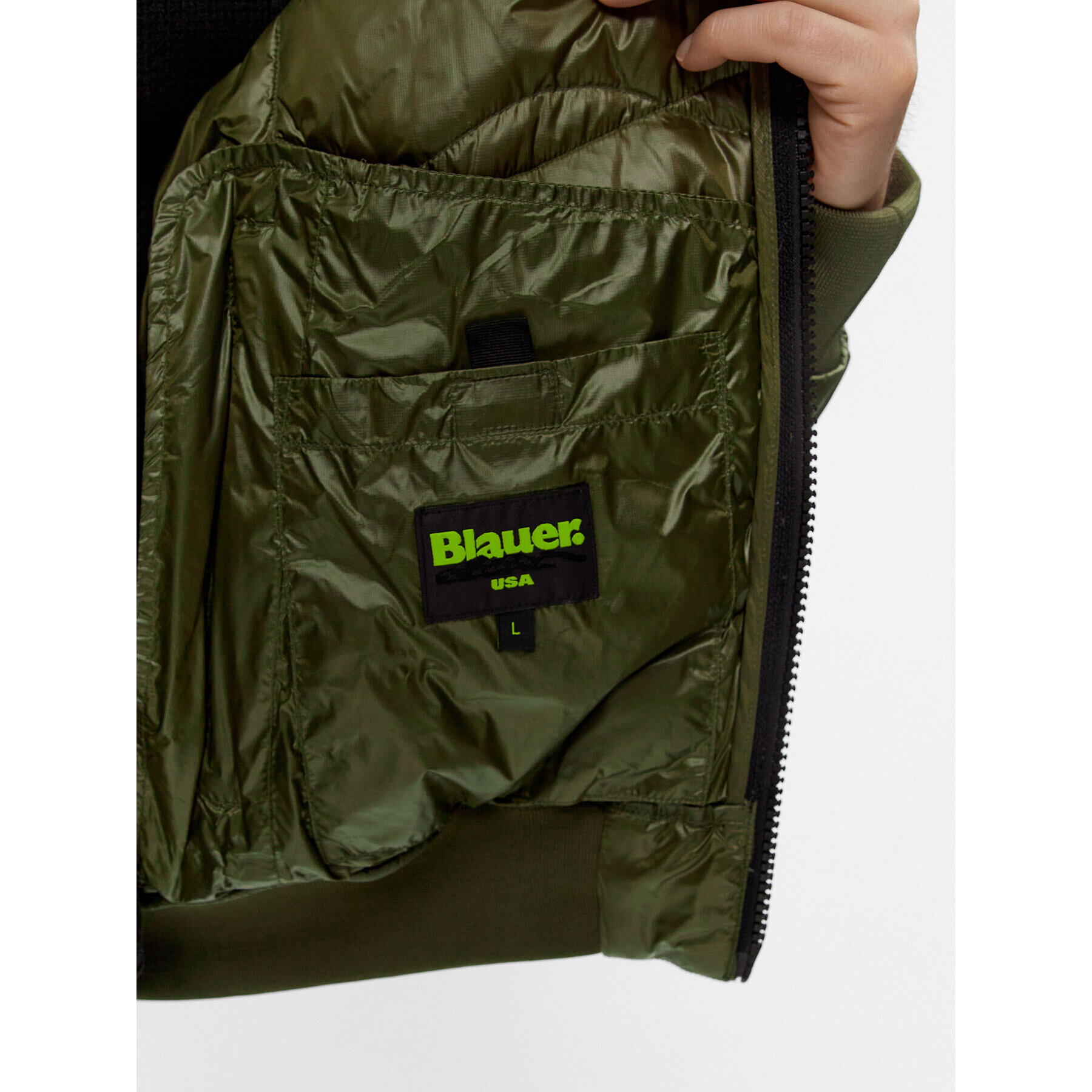 Blauer Пухено яке 23WBLUC03004 Зелен Regular Fit - Pepit.bg