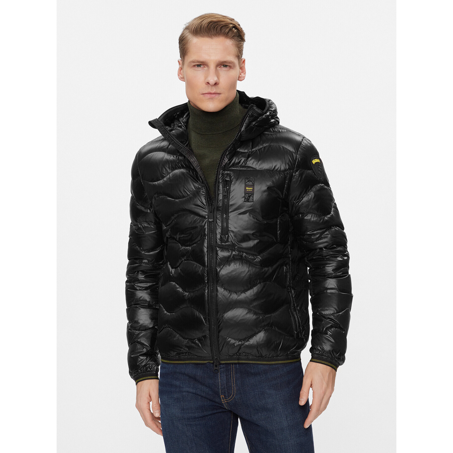 Blauer Пухено яке 23WBLUC03005 Черен Regular Fit - Pepit.bg
