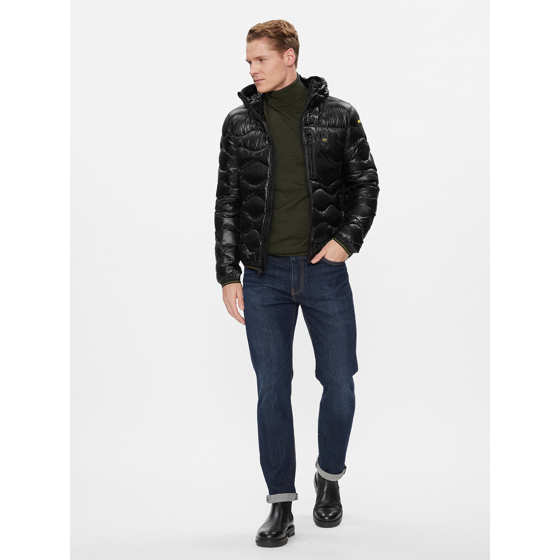 Blauer Пухено яке 23WBLUC03005 Черен Regular Fit - Pepit.bg
