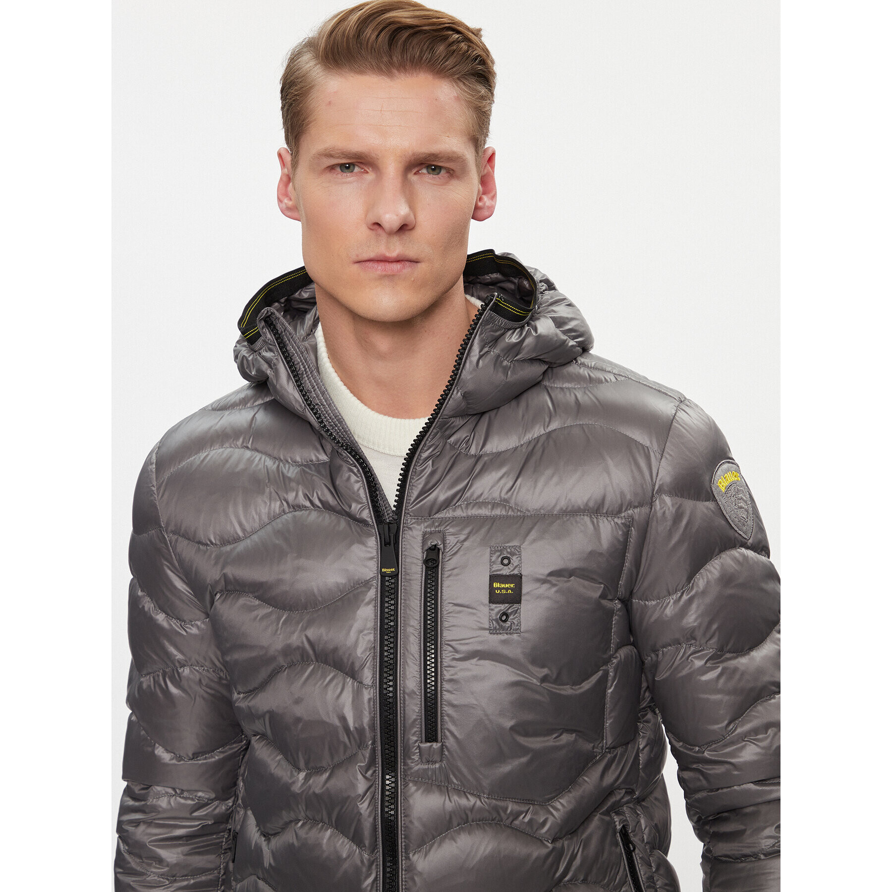Blauer Пухено яке 23WBLUC03005 Сив Regular Fit - Pepit.bg