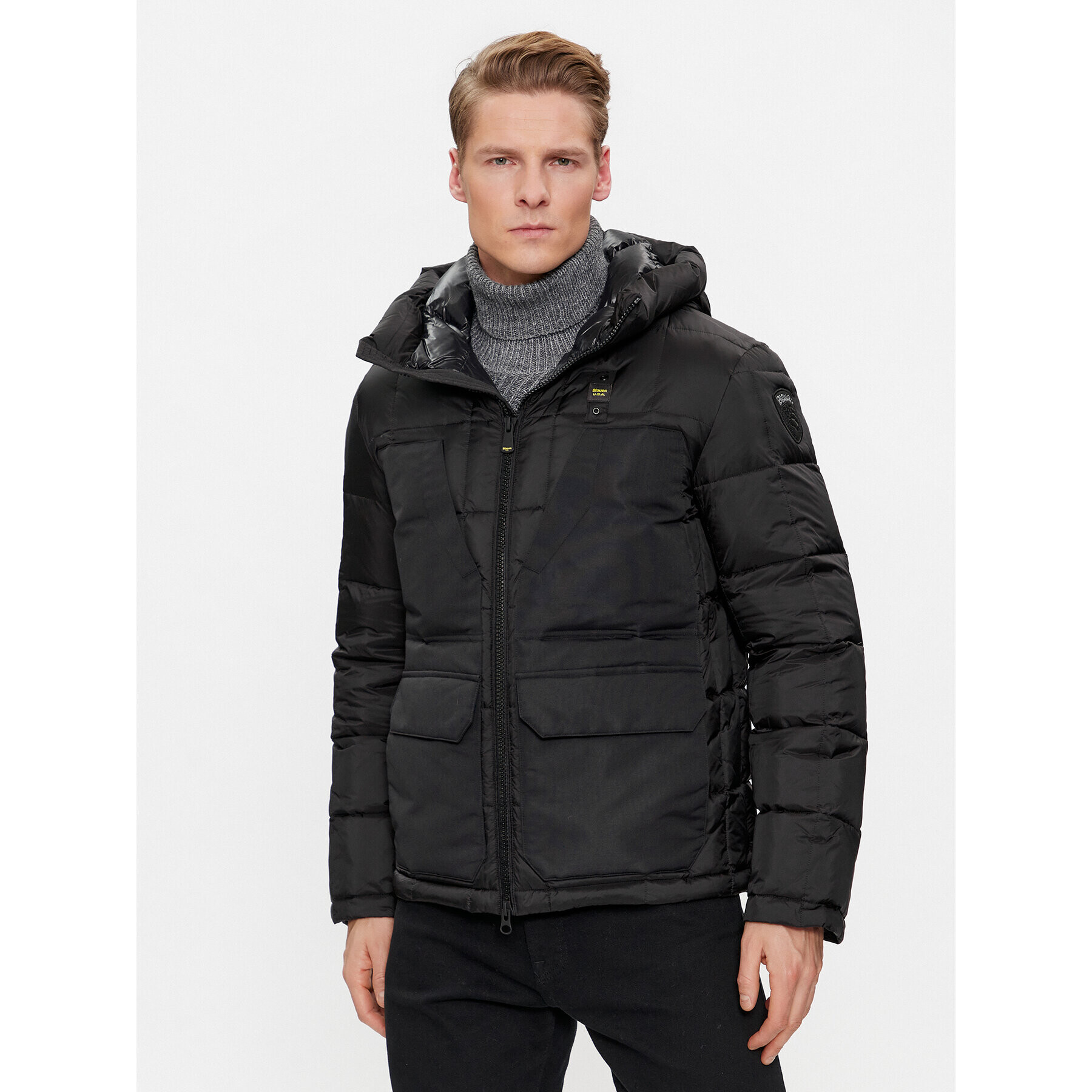 Blauer Пухено яке 23WBLUC03008 Черен Regular Fit - Pepit.bg