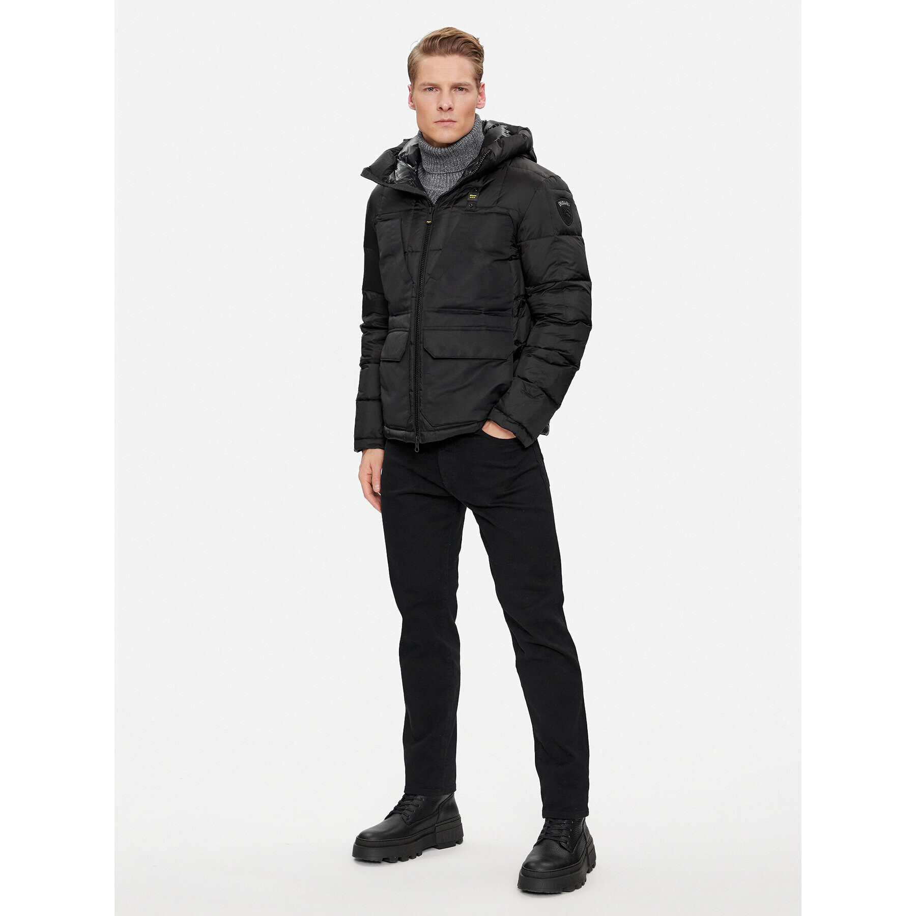 Blauer Пухено яке 23WBLUC03008 Черен Regular Fit - Pepit.bg