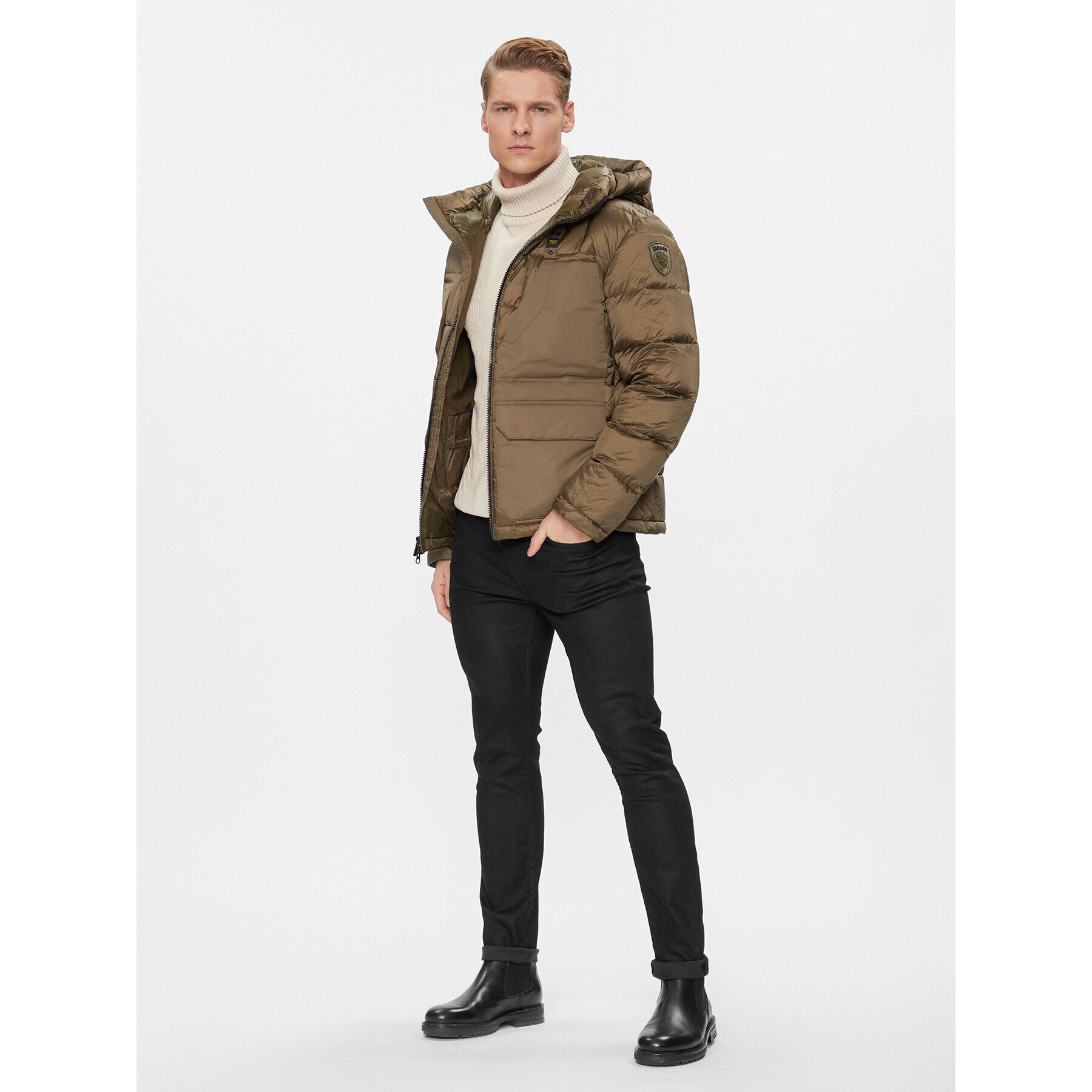 Blauer Пухено яке 23WBLUC03008 Зелен Regular Fit - Pepit.bg