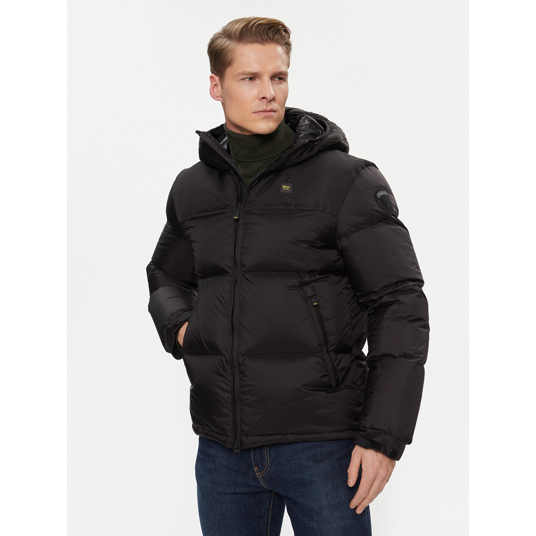 Blauer Пухено яке 23WBLUC03010 Черен Regular Fit - Pepit.bg