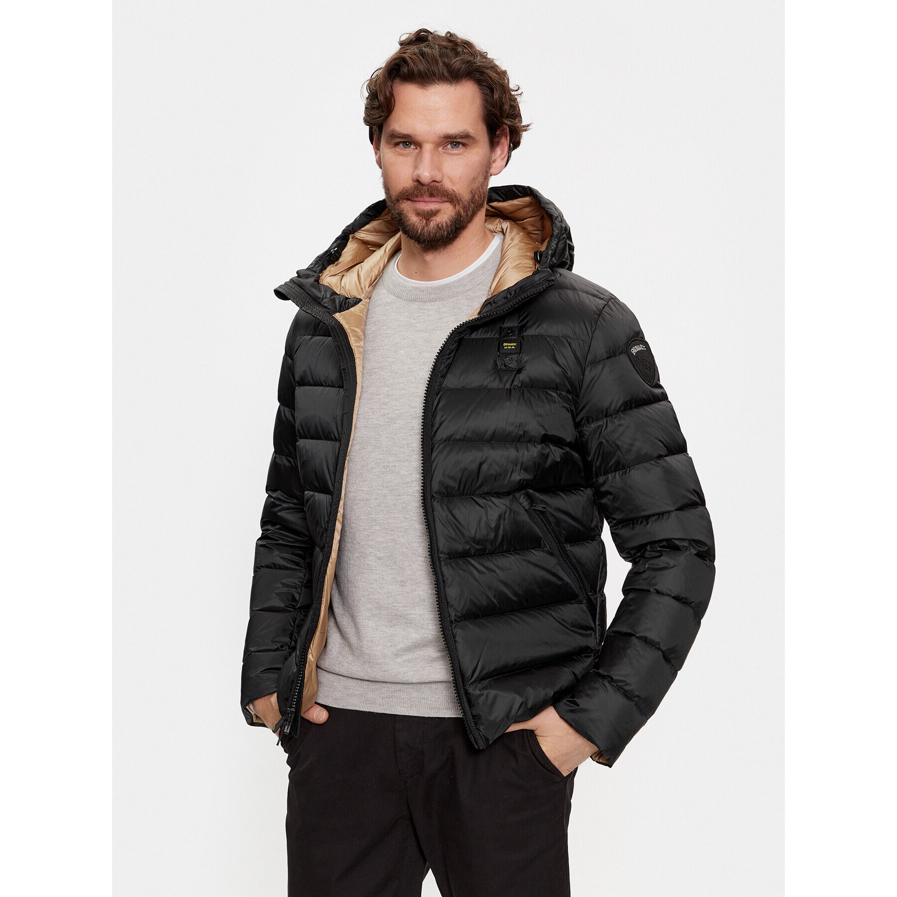 Blauer Пухено яке 23WBLUC03075 Черен Regular Fit - Pepit.bg