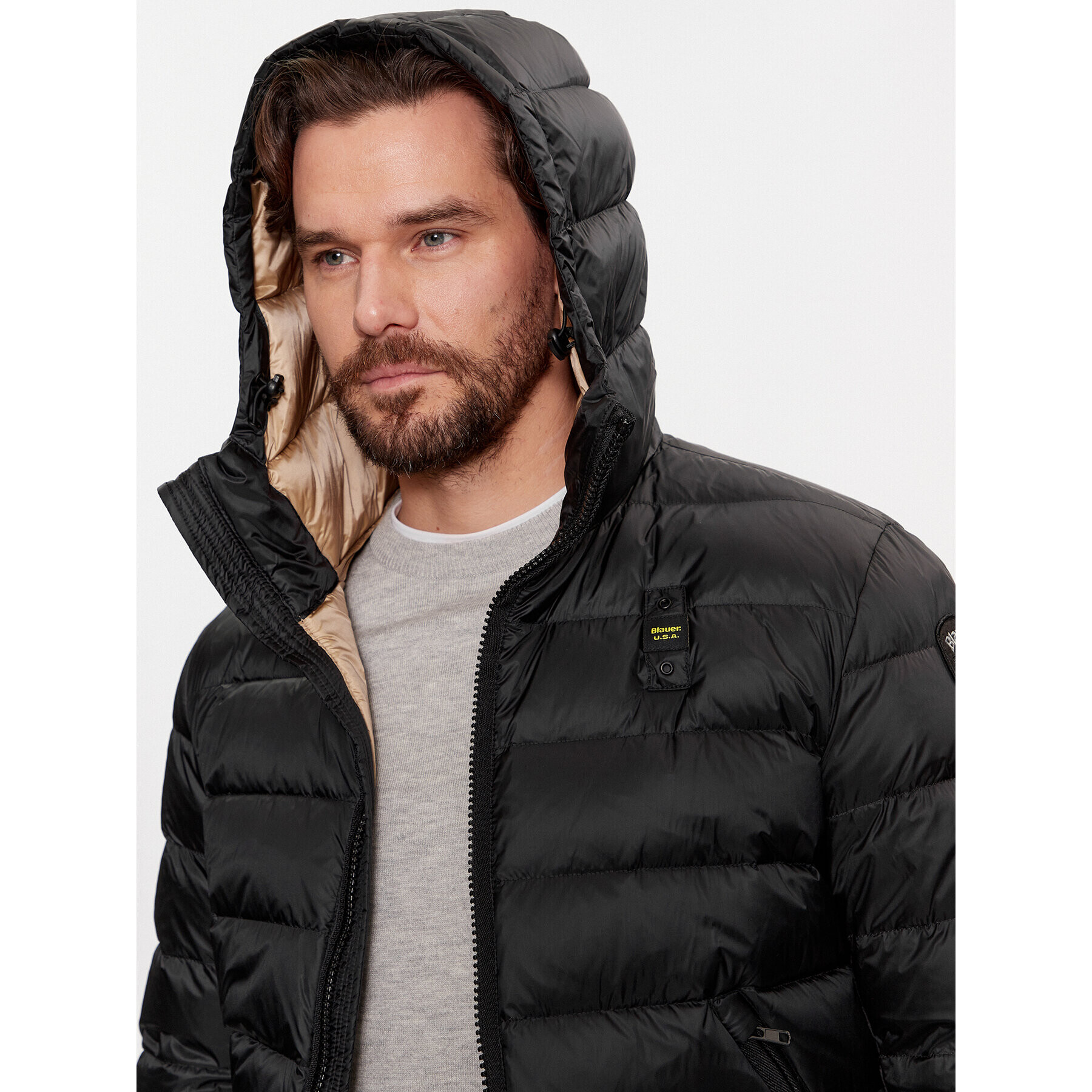 Blauer Пухено яке 23WBLUC03075 Черен Regular Fit - Pepit.bg