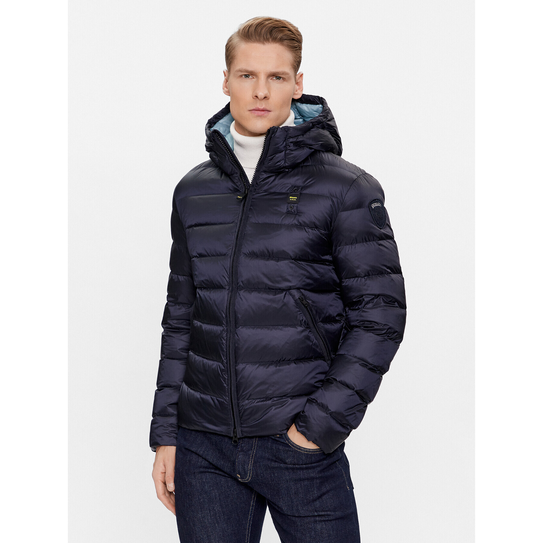 Blauer Пухено яке 23WBLUC03075 Син Regular Fit - Pepit.bg