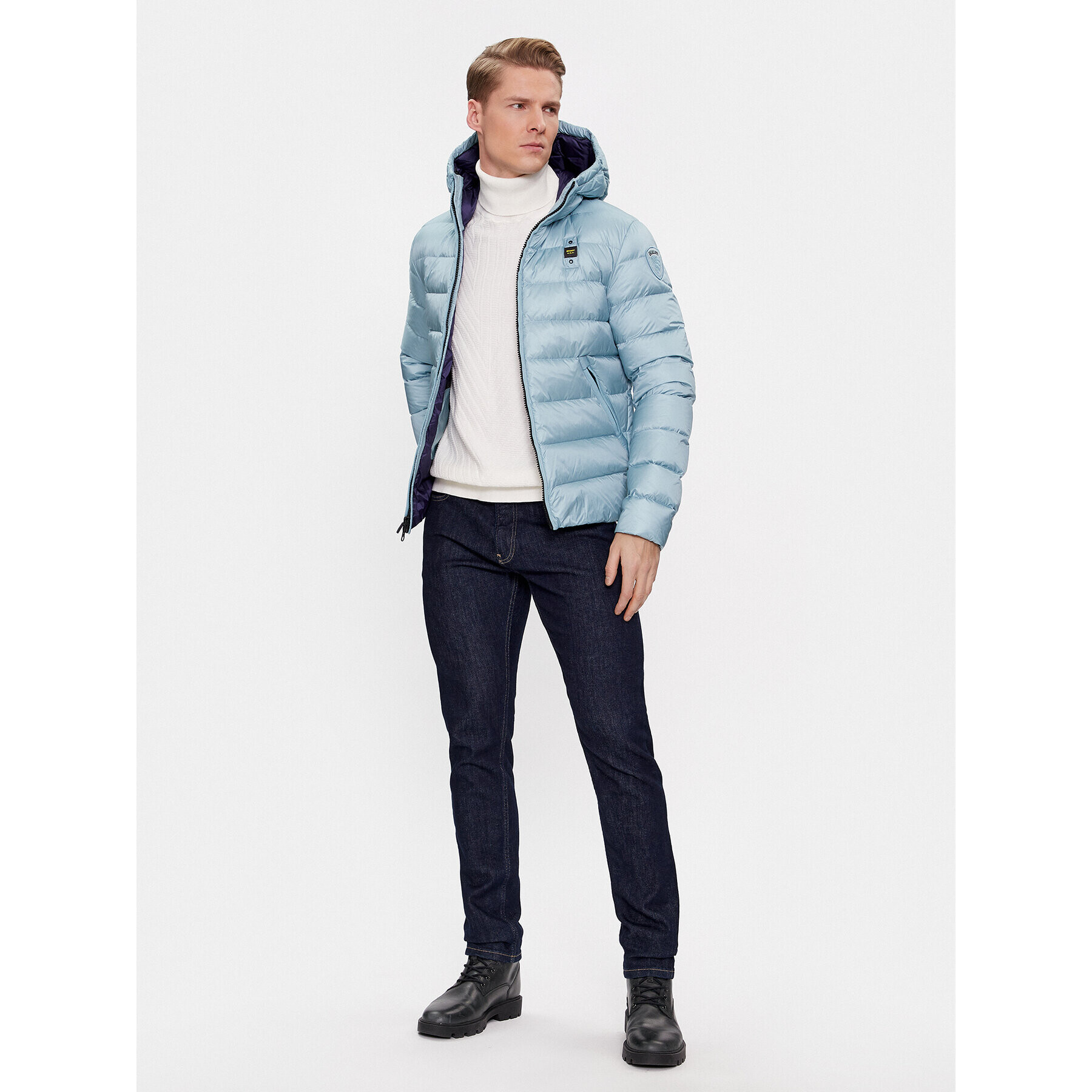 Blauer Пухено яке 23WBLUC03075 Син Regular Fit - Pepit.bg
