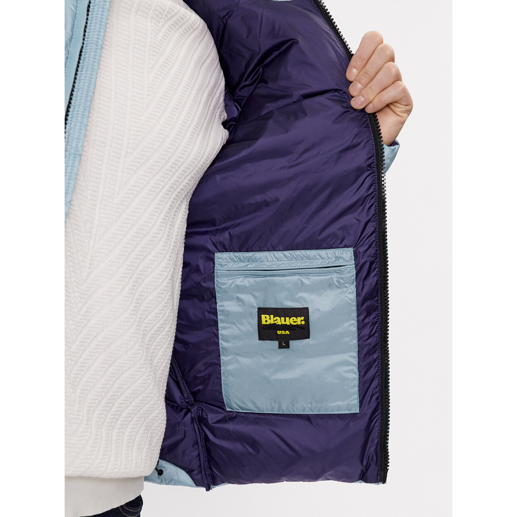 Blauer Пухено яке 23WBLUC03075 Син Regular Fit - Pepit.bg