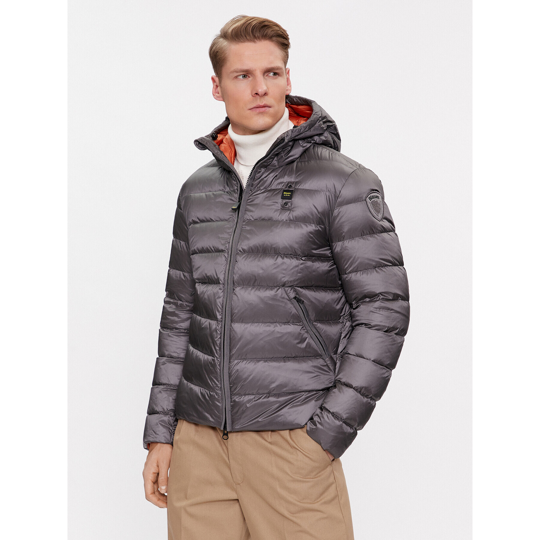 Blauer Пухено яке 23WBLUC03075 Сив Regular Fit - Pepit.bg