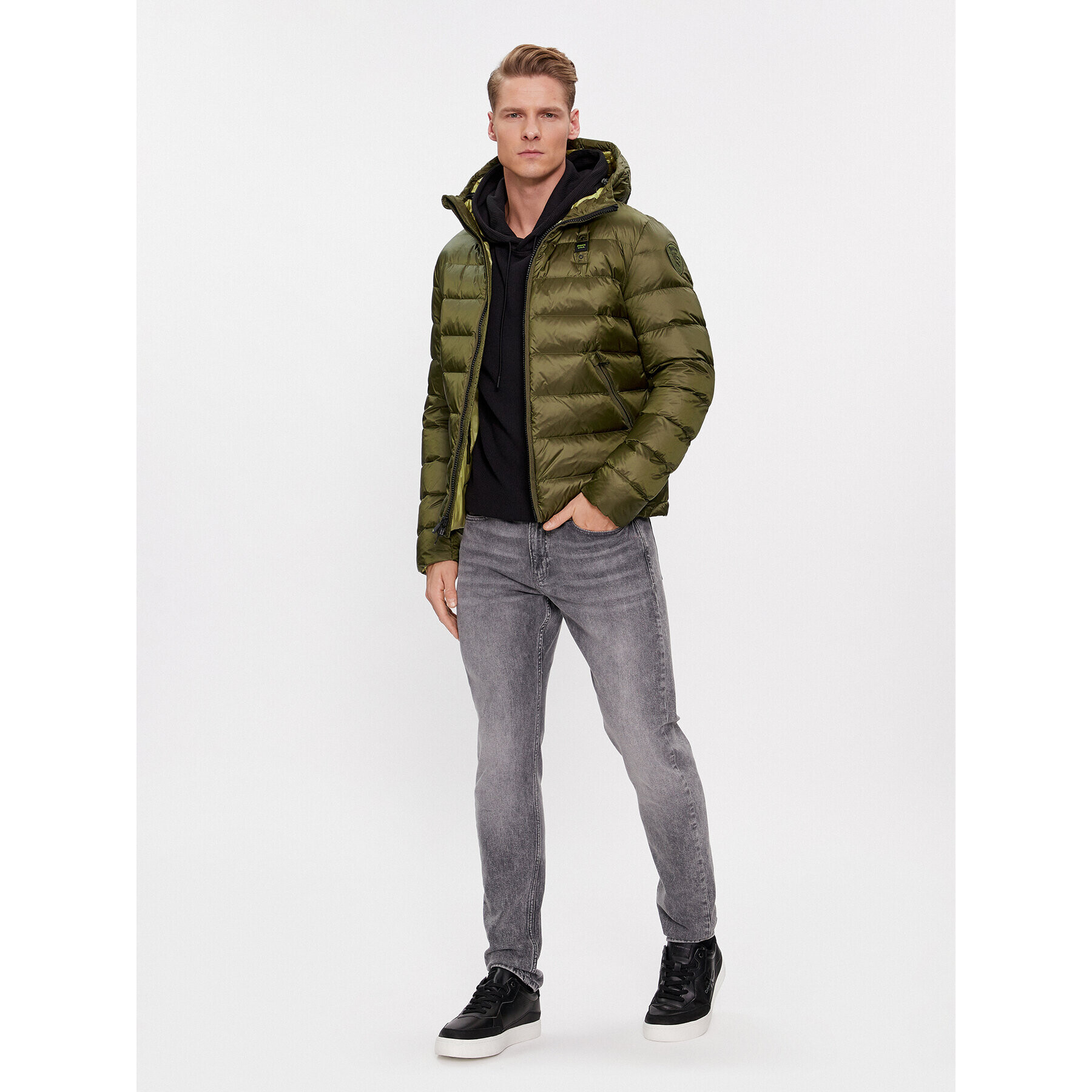 Blauer Пухено яке 23WBLUC03075 Зелен Regular Fit - Pepit.bg