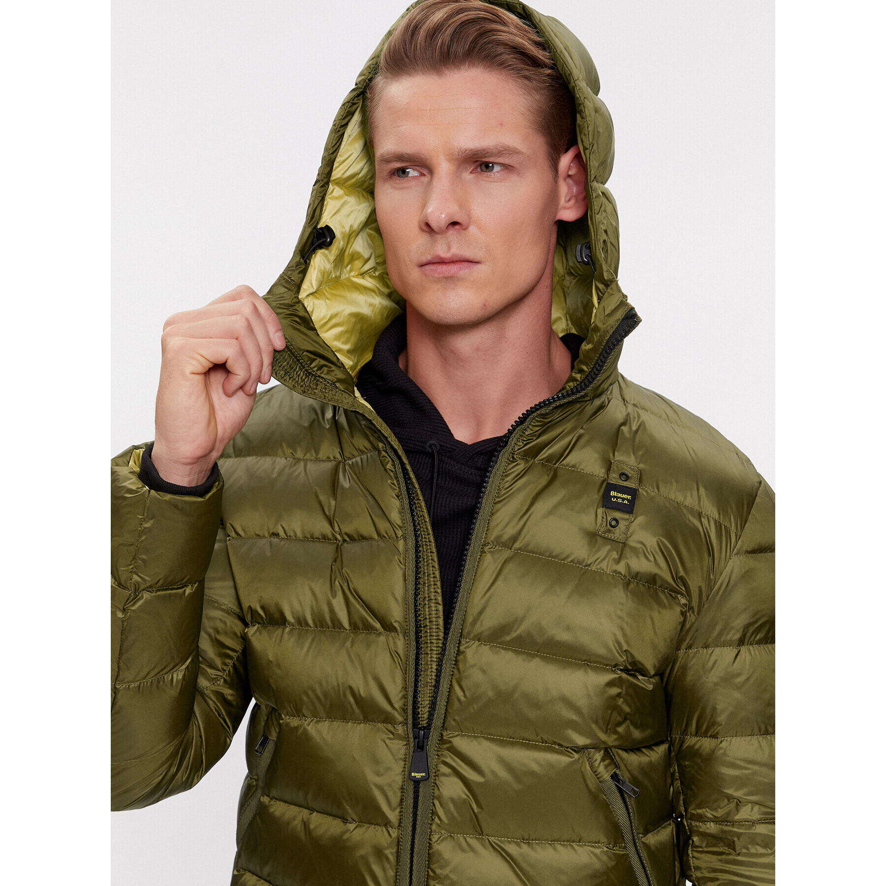 Blauer Пухено яке 23WBLUC03075 Зелен Regular Fit - Pepit.bg
