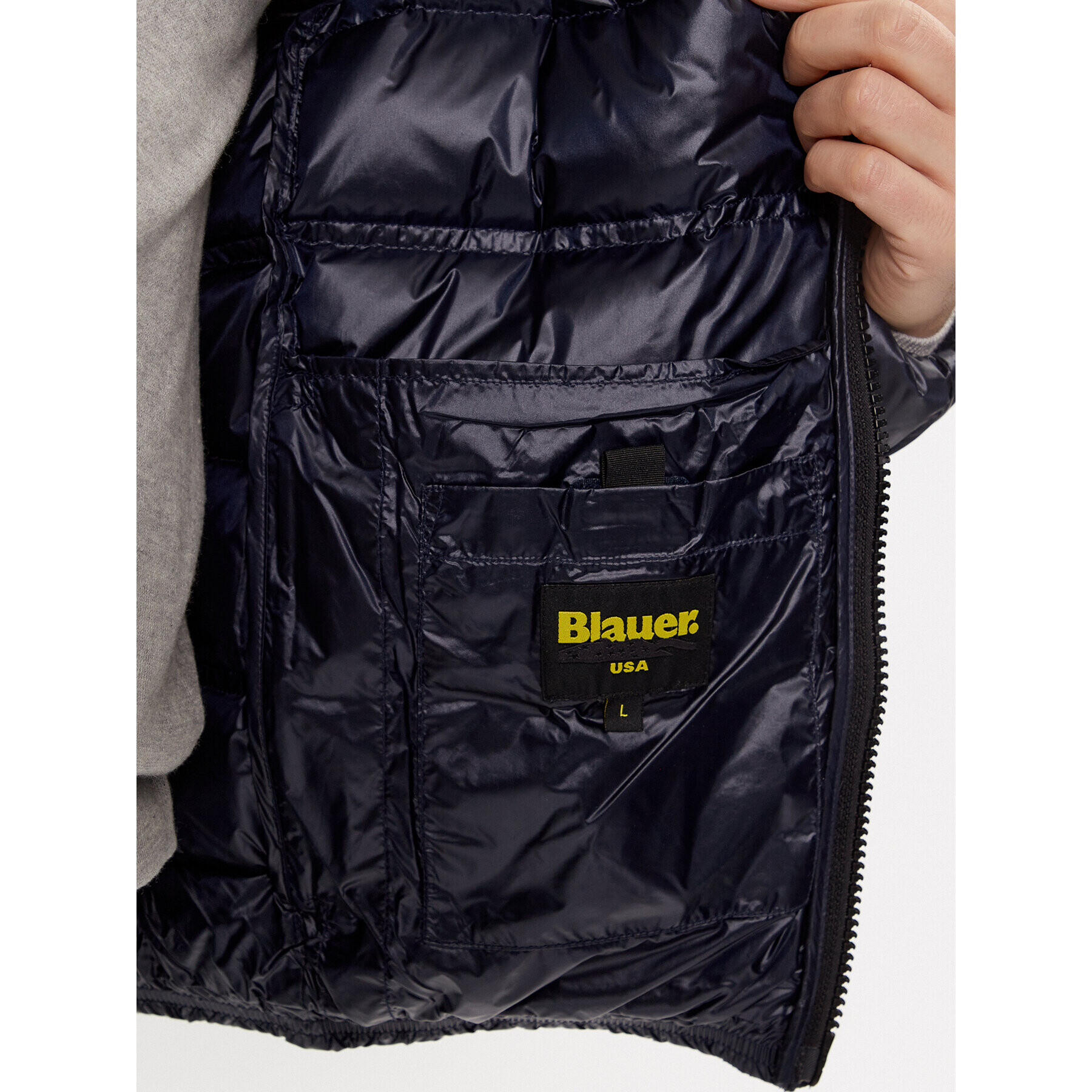 Blauer Пухено яке 23WBLUC03099 Син Regular Fit - Pepit.bg