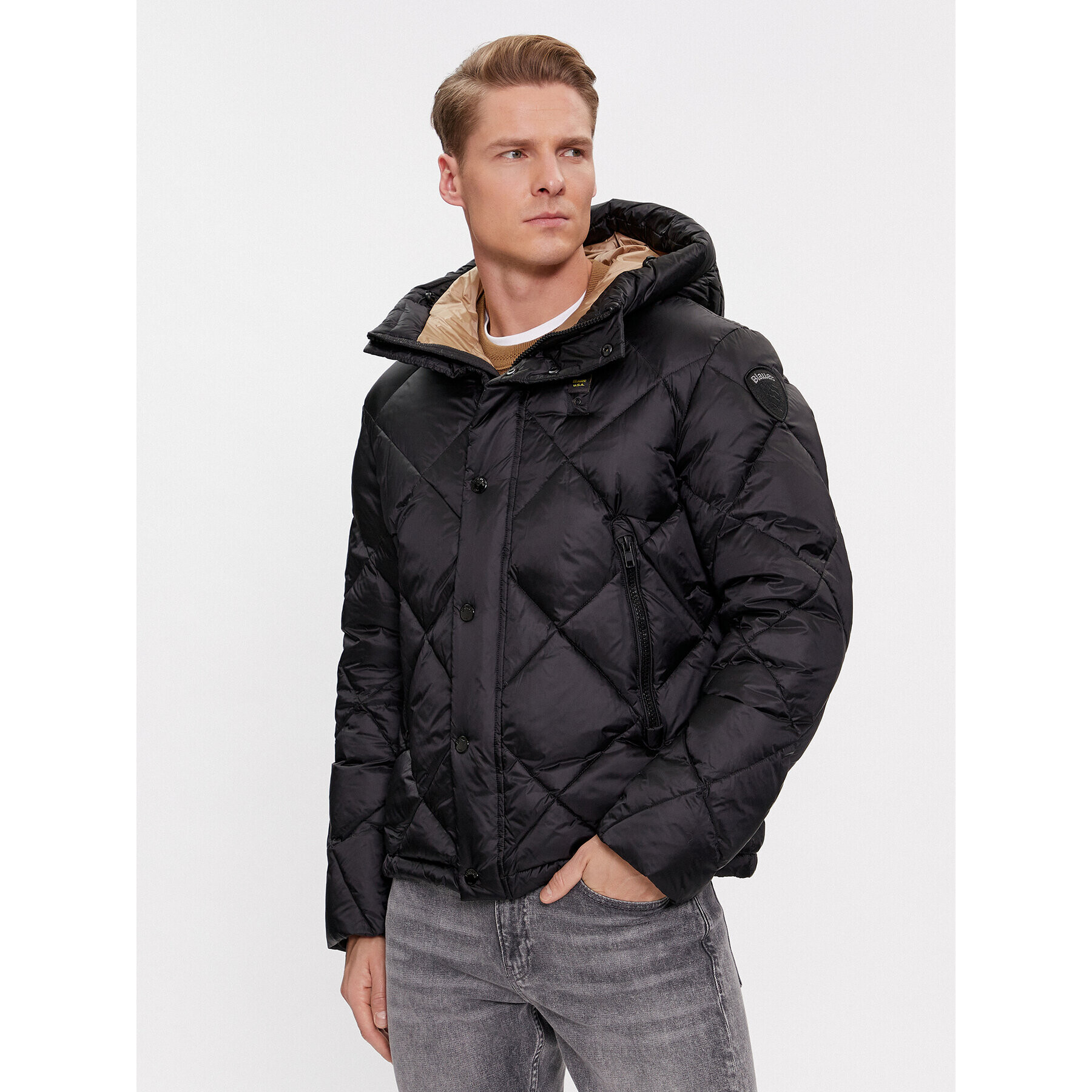 Blauer Пухено яке 23WBLUC03115 Черен Regular Fit - Pepit.bg