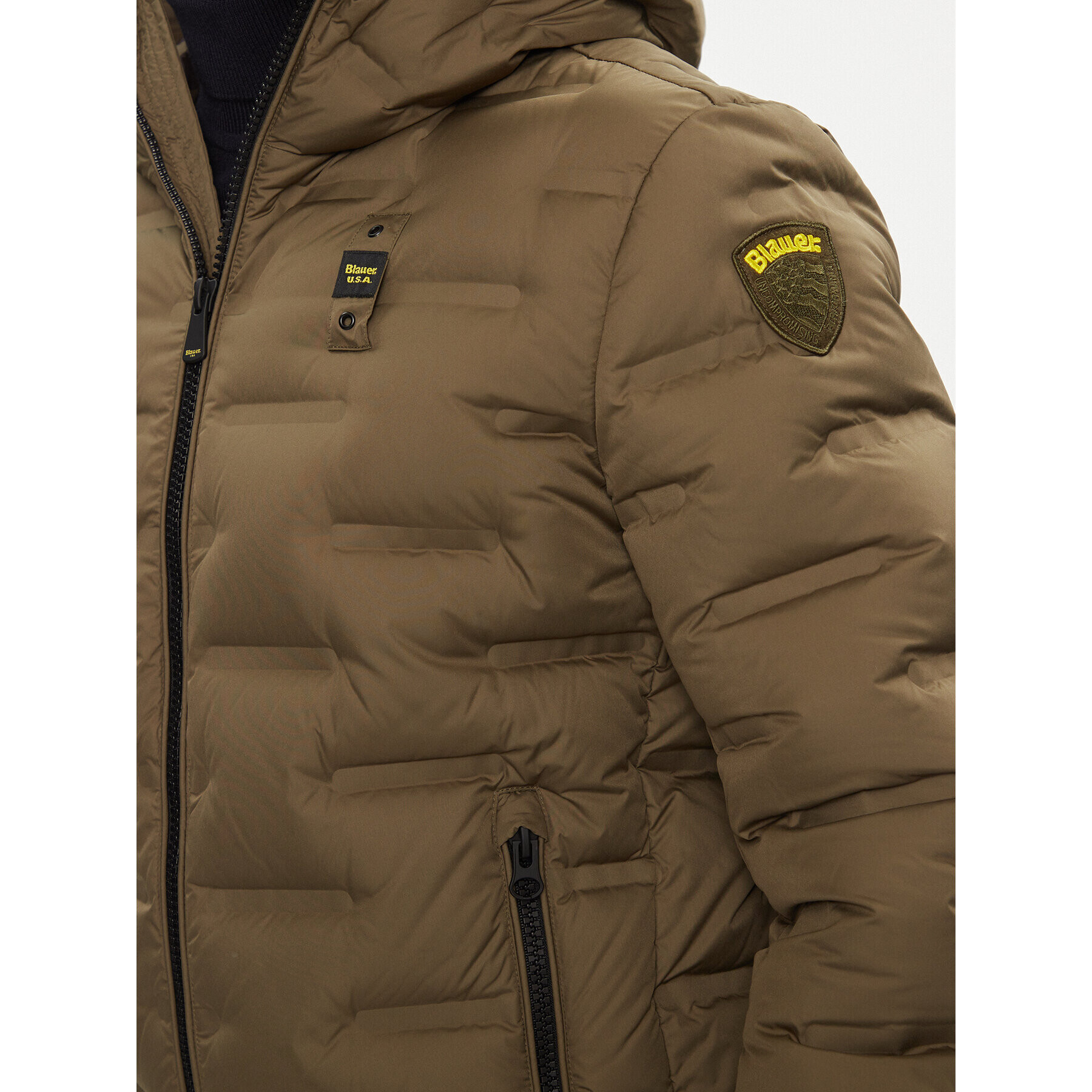 Blauer Пухено яке 23WBLUC03182 Зелен Regular Fit - Pepit.bg