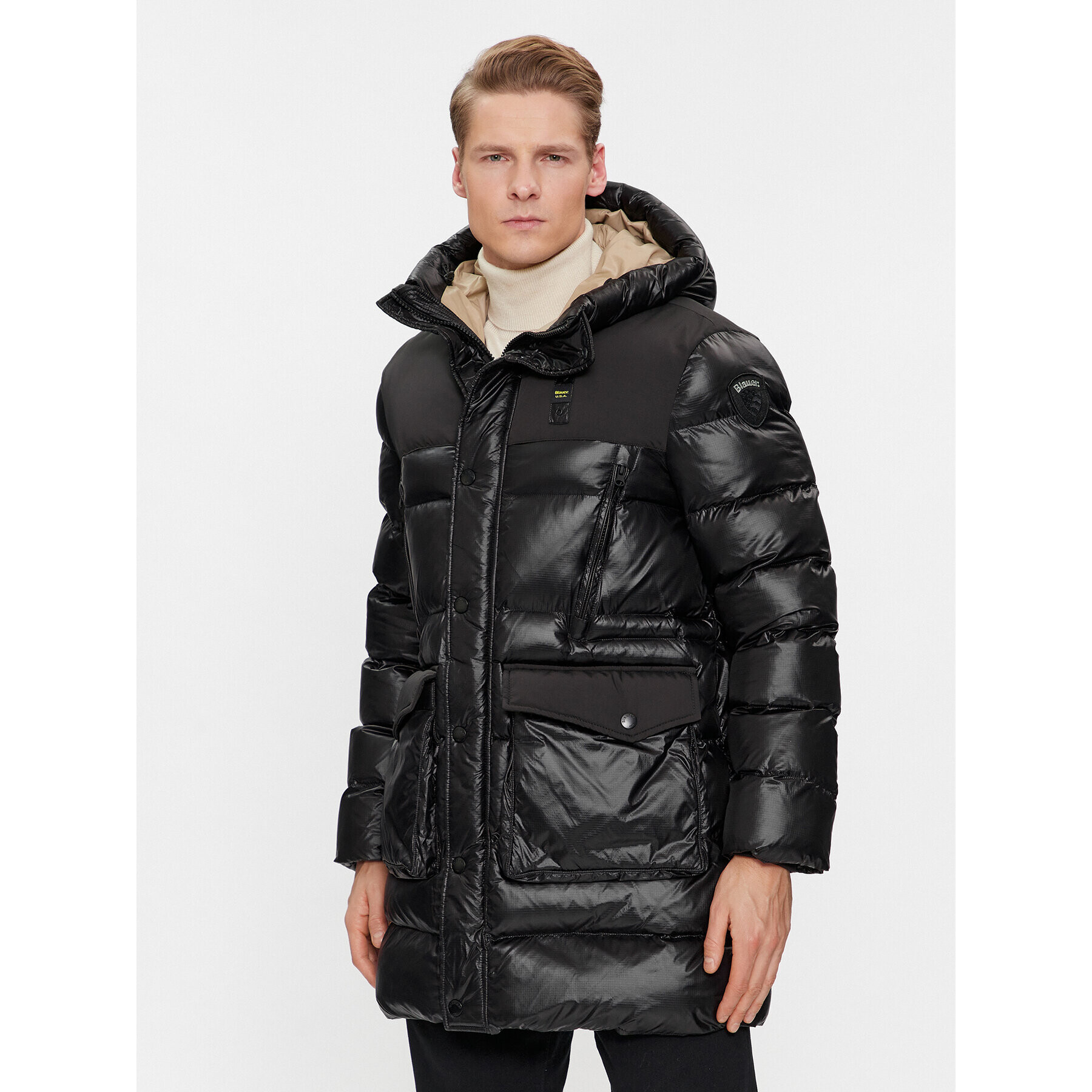 Blauer Пухено яке 23WBLUK02082 Черен Regular Fit - Pepit.bg