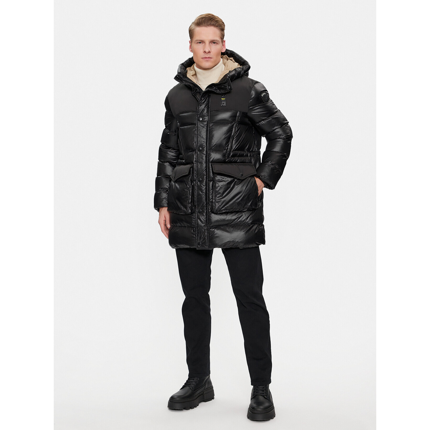 Blauer Пухено яке 23WBLUK02082 Черен Regular Fit - Pepit.bg