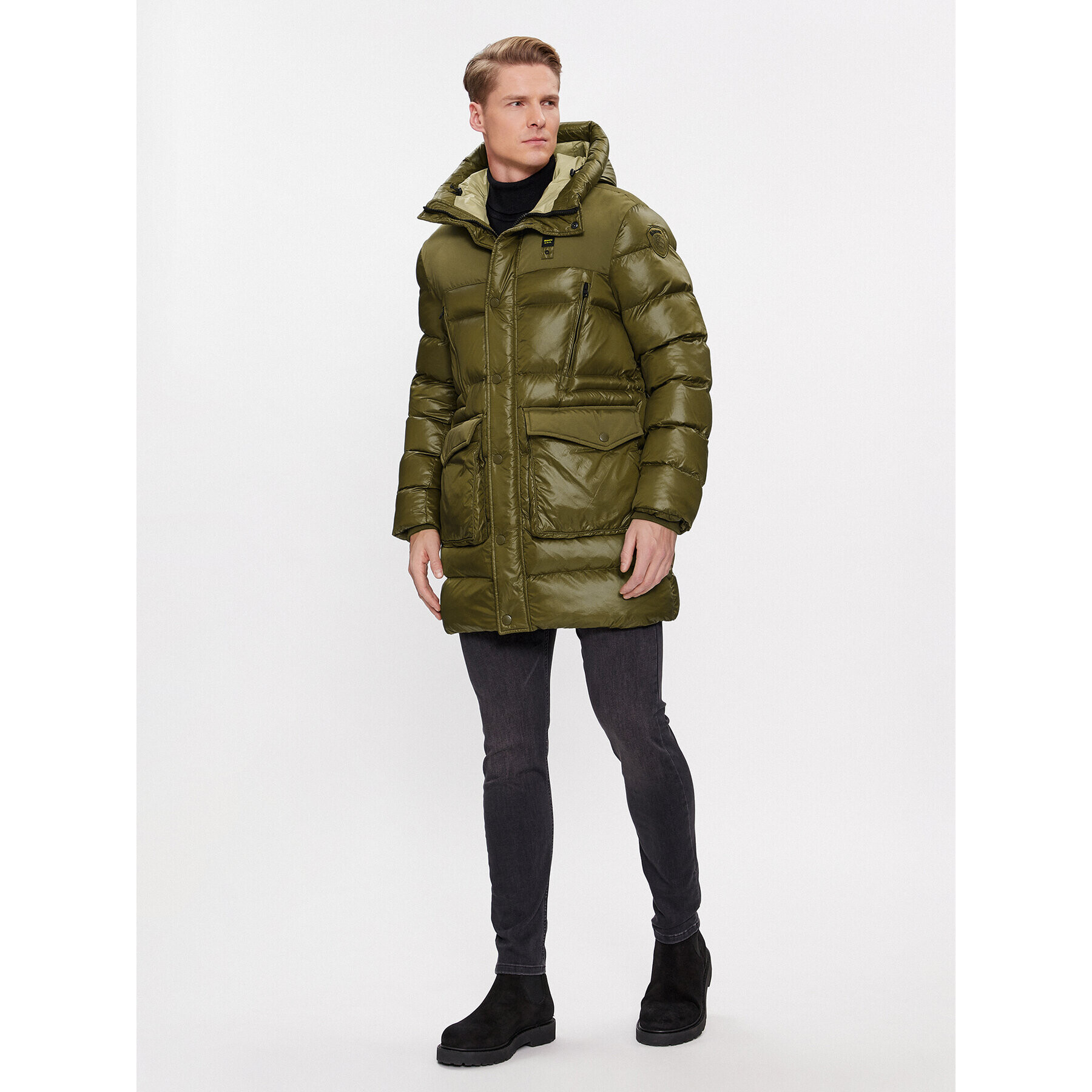 Blauer Пухено яке 23WBLUK02082 Зелен Regular Fit - Pepit.bg