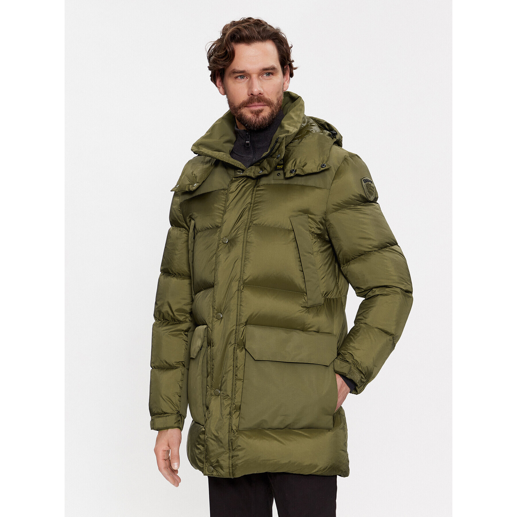 Blauer Пухено яке 23WBLUK03009 Зелен Regular Fit - Pepit.bg