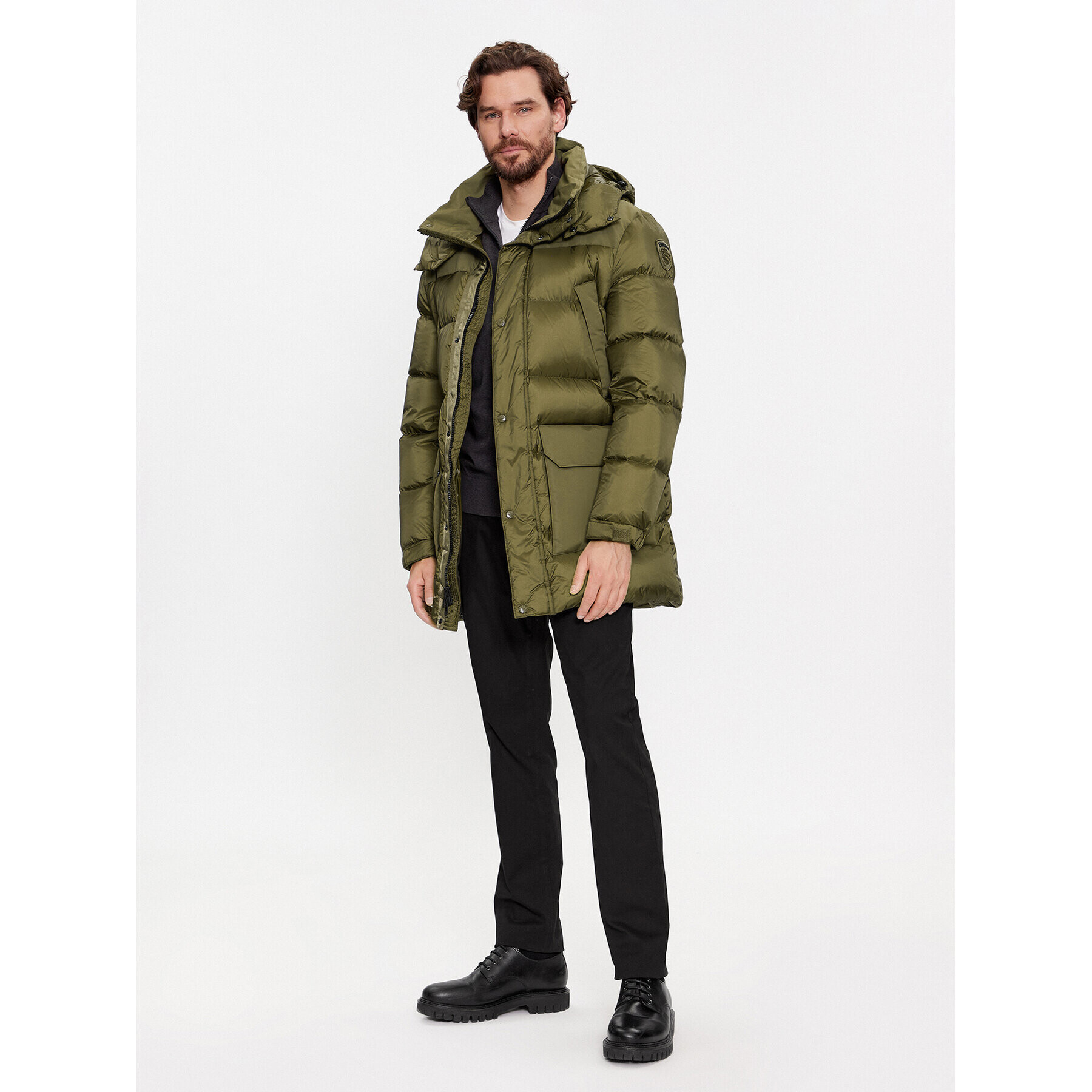 Blauer Пухено яке 23WBLUK03009 Зелен Regular Fit - Pepit.bg