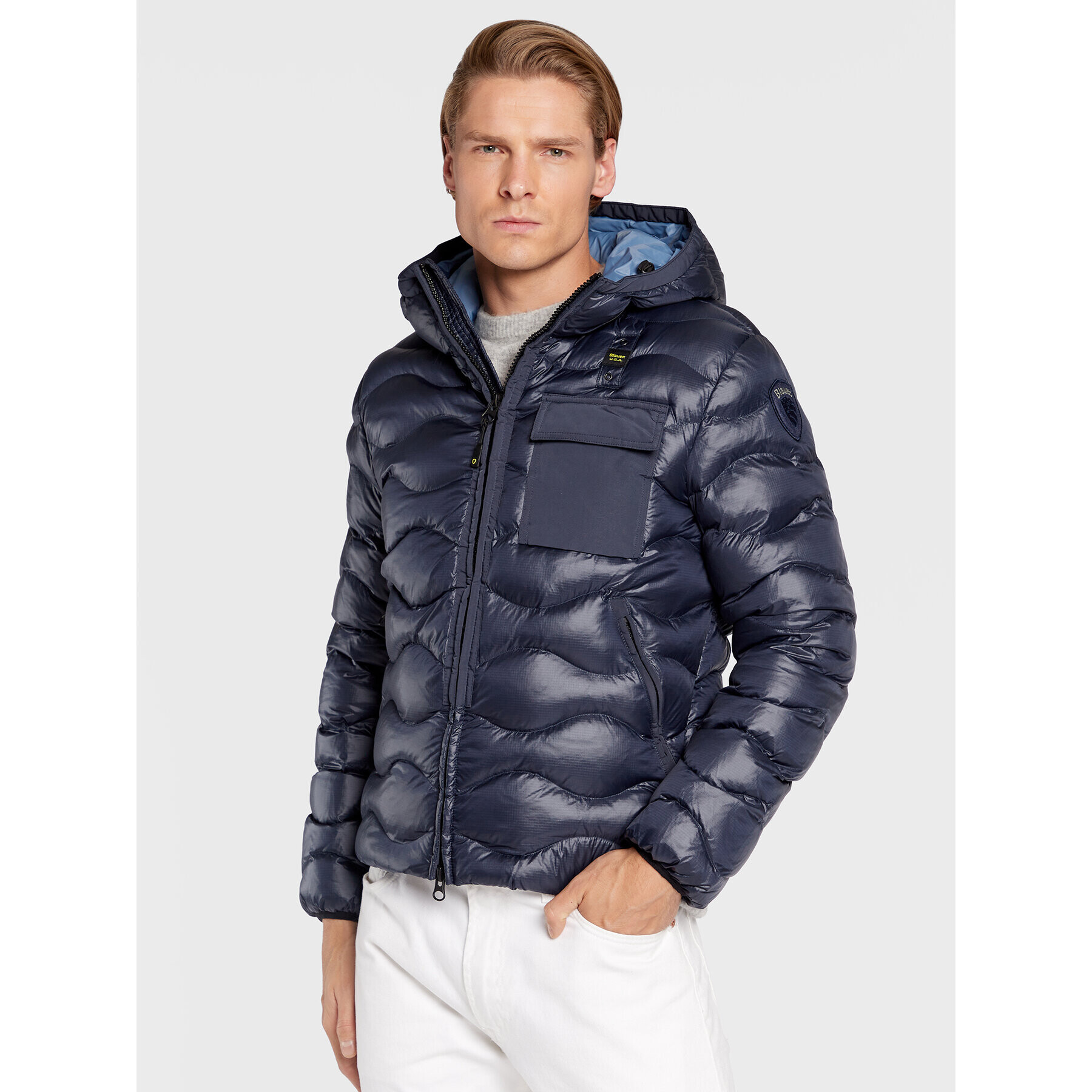 Blauer Пухено яке Andy BLUC02143 005958 Тъмносин Regular Fit - Pepit.bg