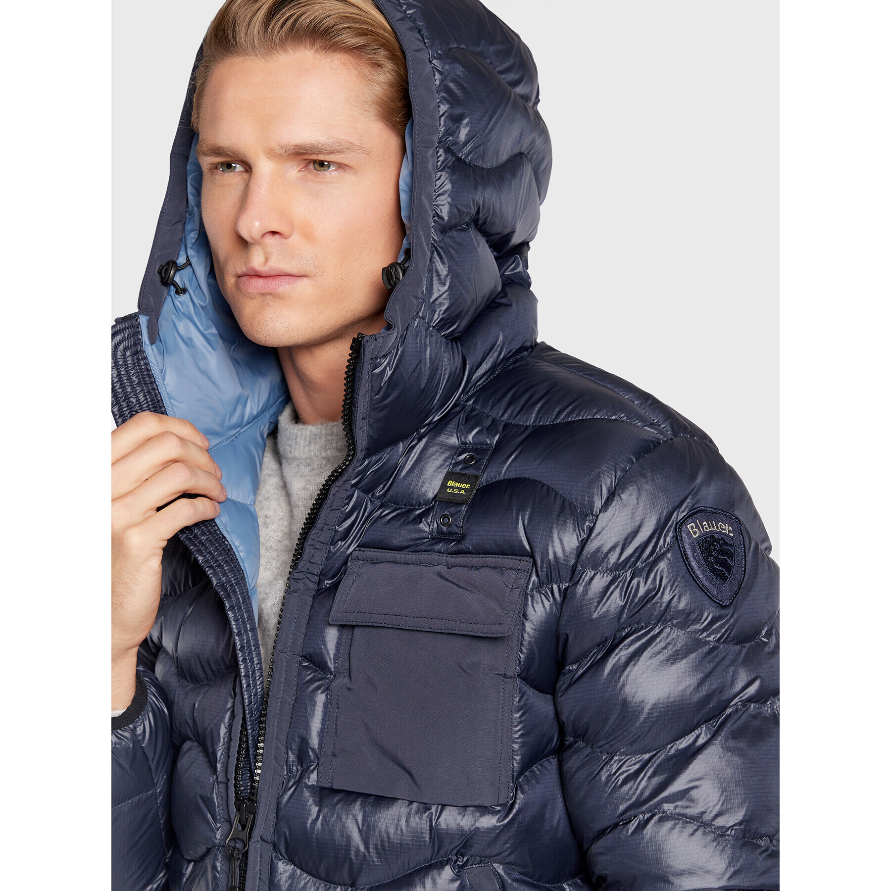 Blauer Пухено яке Andy BLUC02143 005958 Тъмносин Regular Fit - Pepit.bg