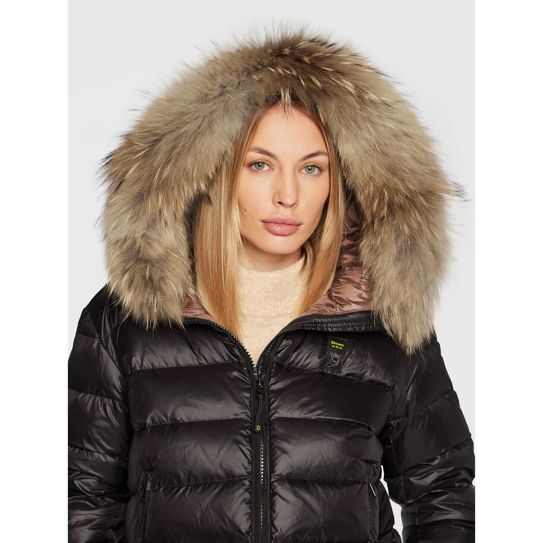 Blauer Пухено яке BLDC03029 005050 Черен Regular Fit - Pepit.bg