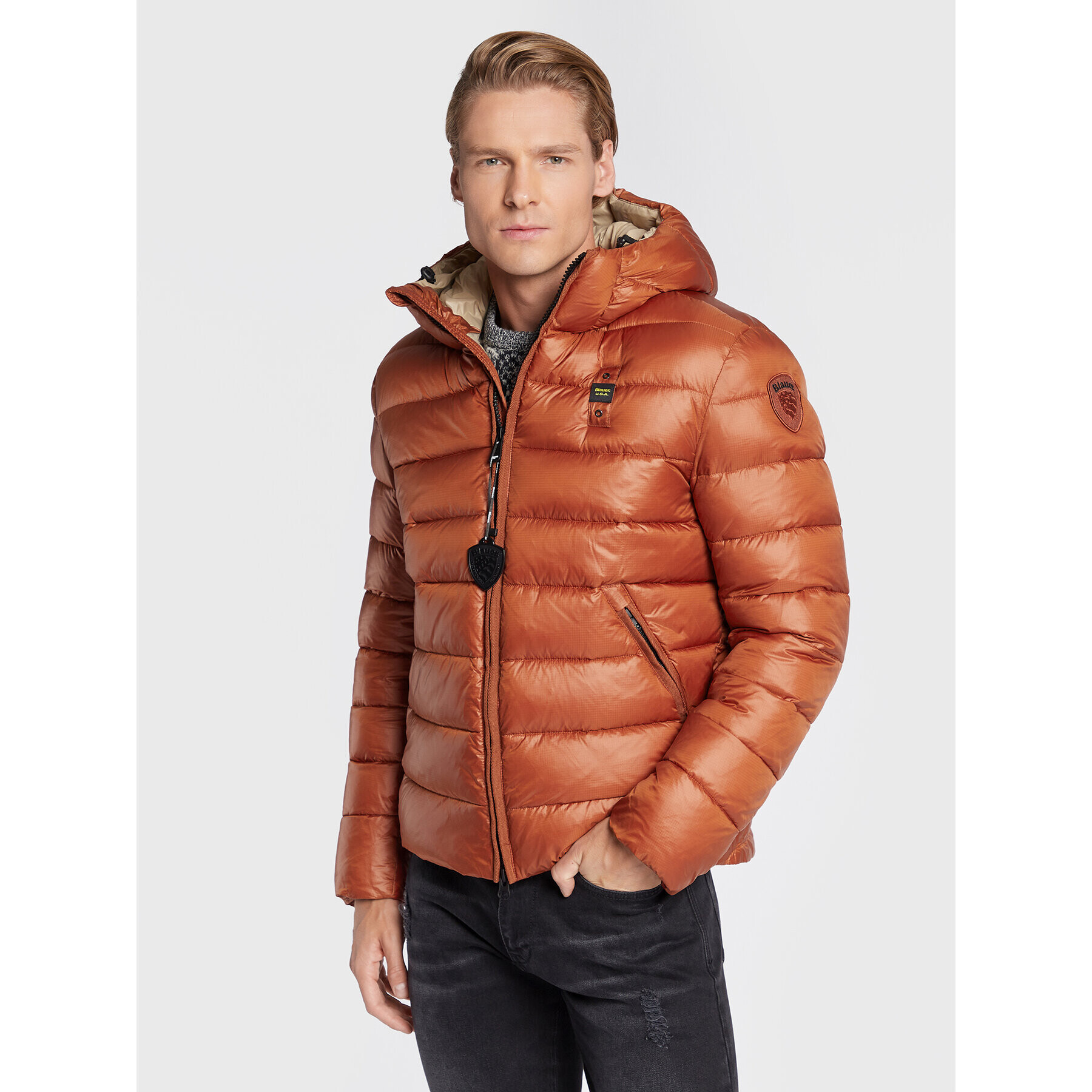 Blauer Пухено яке BLUC02142 005958 Оранжев Regular Fit - Pepit.bg