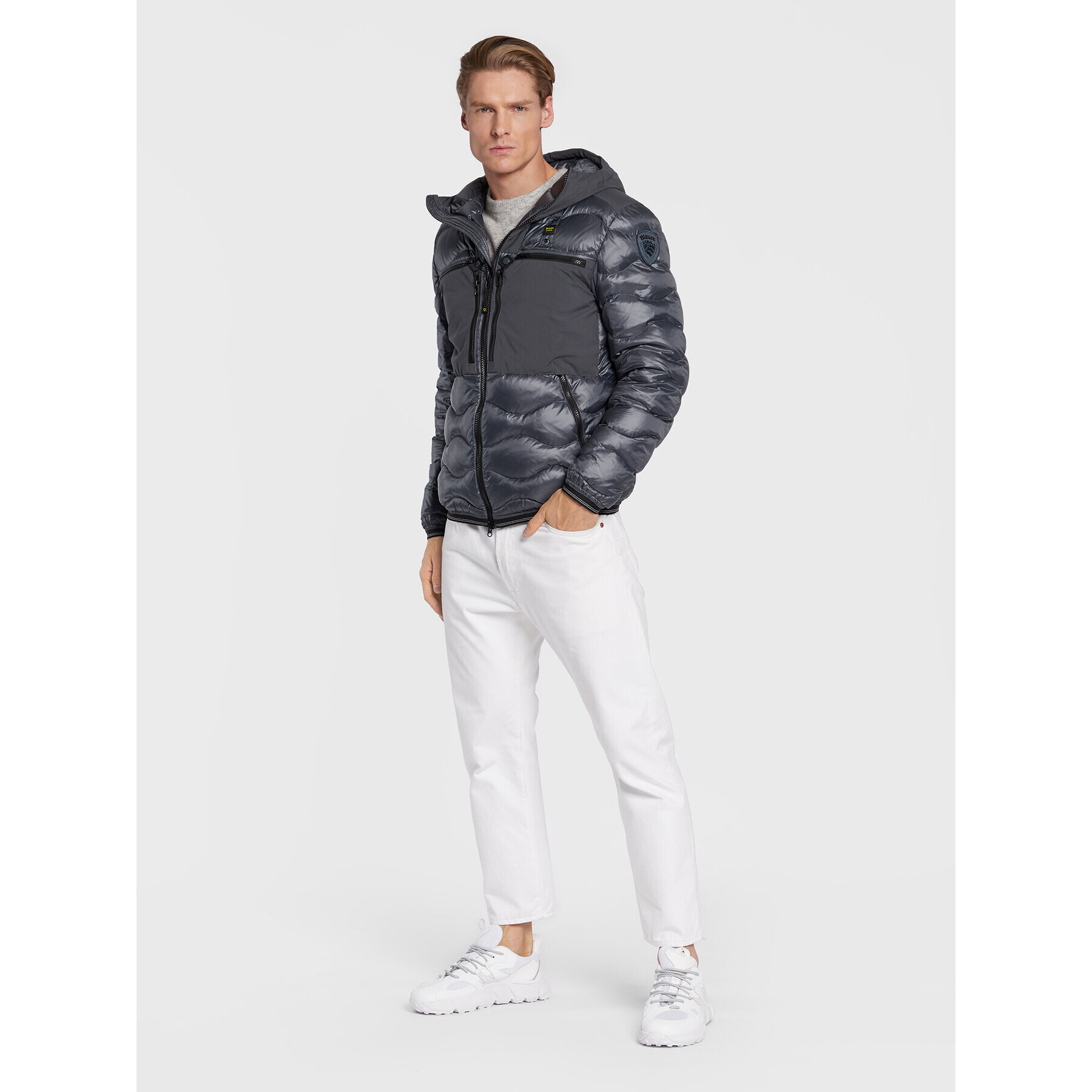 Blauer Пухено яке BLUC03013 006355 Сив Regular Fit - Pepit.bg