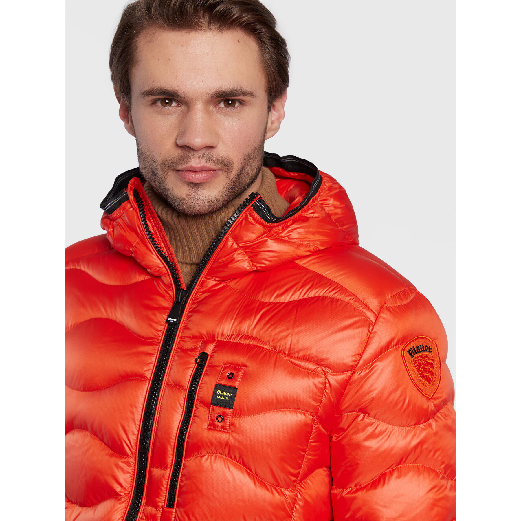 Blauer Пухено яке BLUC03014 006355 Оранжев Regular Fit - Pepit.bg