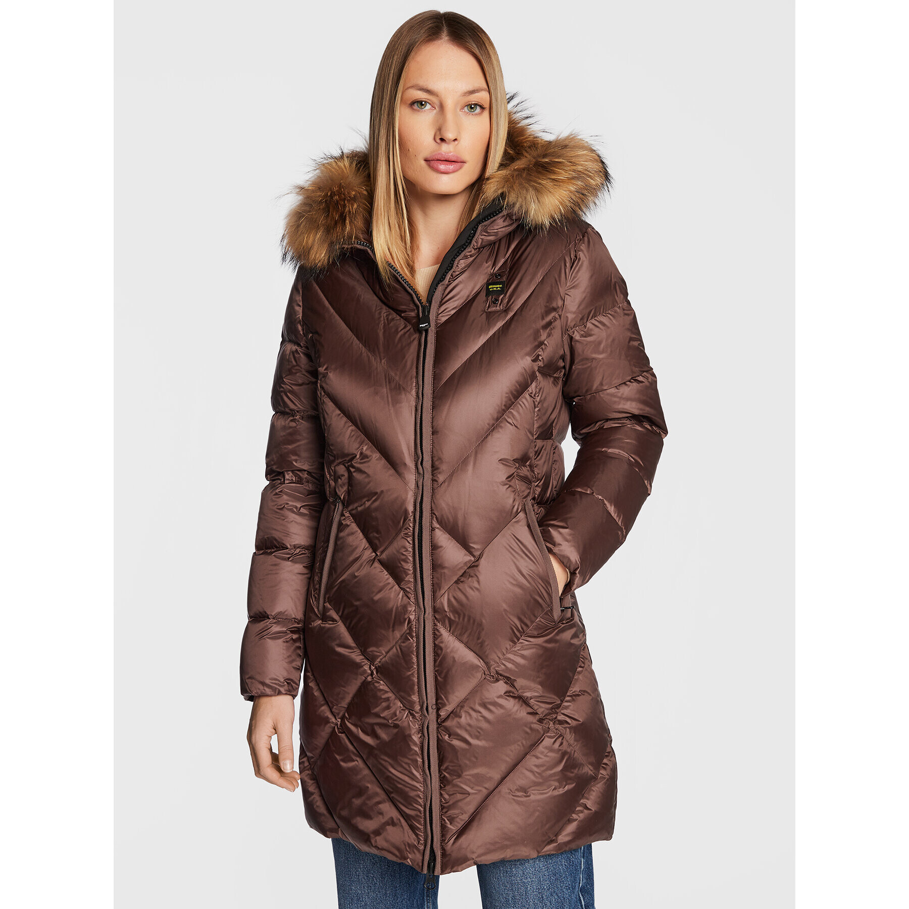 Blauer Пухено яке Brandy BLDK03215 006047 Кафяв Regular Fit - Pepit.bg